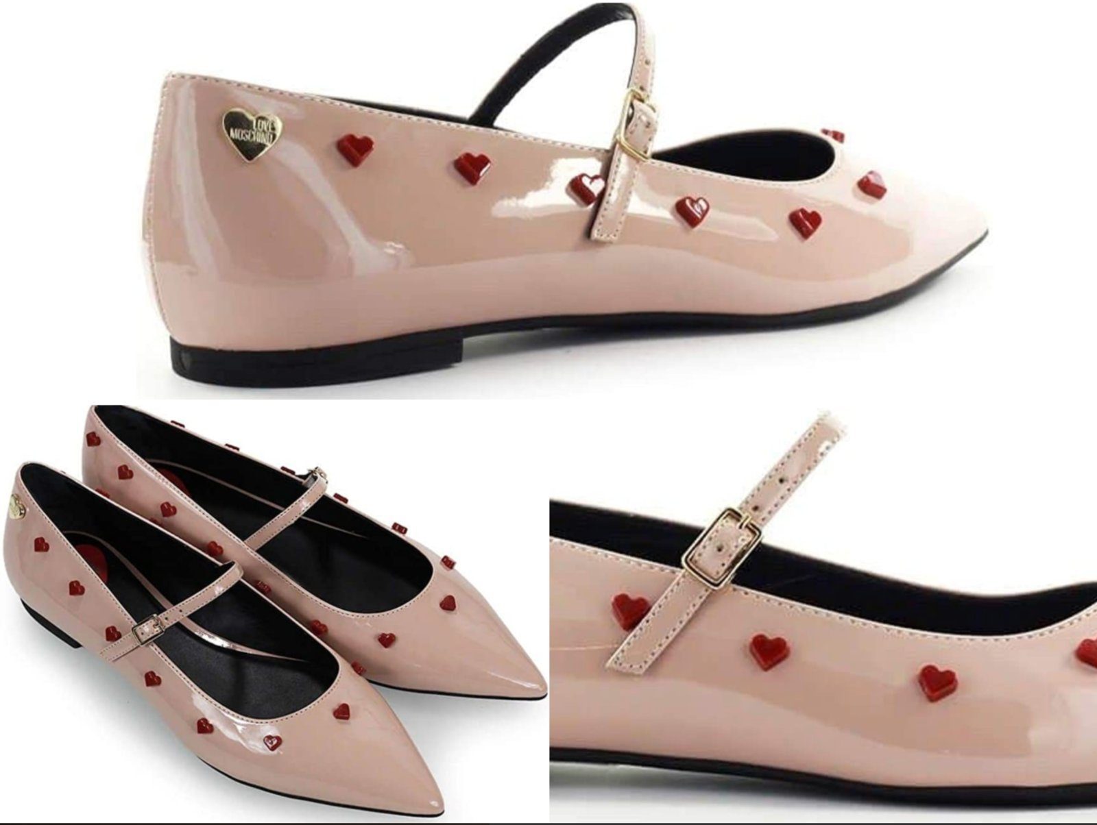 Moschino Love Moschino Iconic Ballerina Patent Leather Lackleder Flats Взуття S Sneaker Балетки