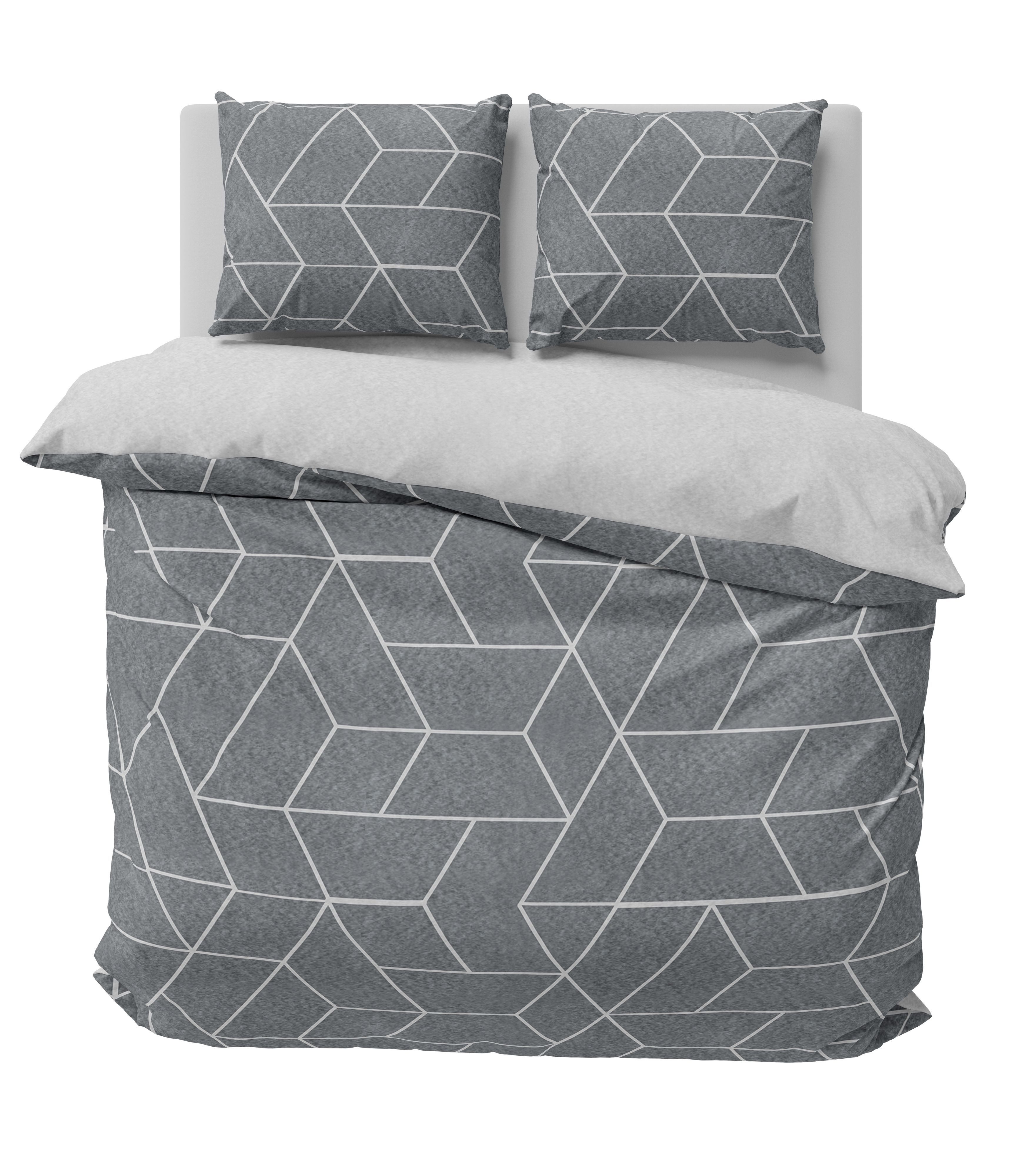One Home Bettwäsche Winter Thermofleece, Fleece, 3 teilig, Geometrisch Wende, kuschelig flauschig warm weich Modern