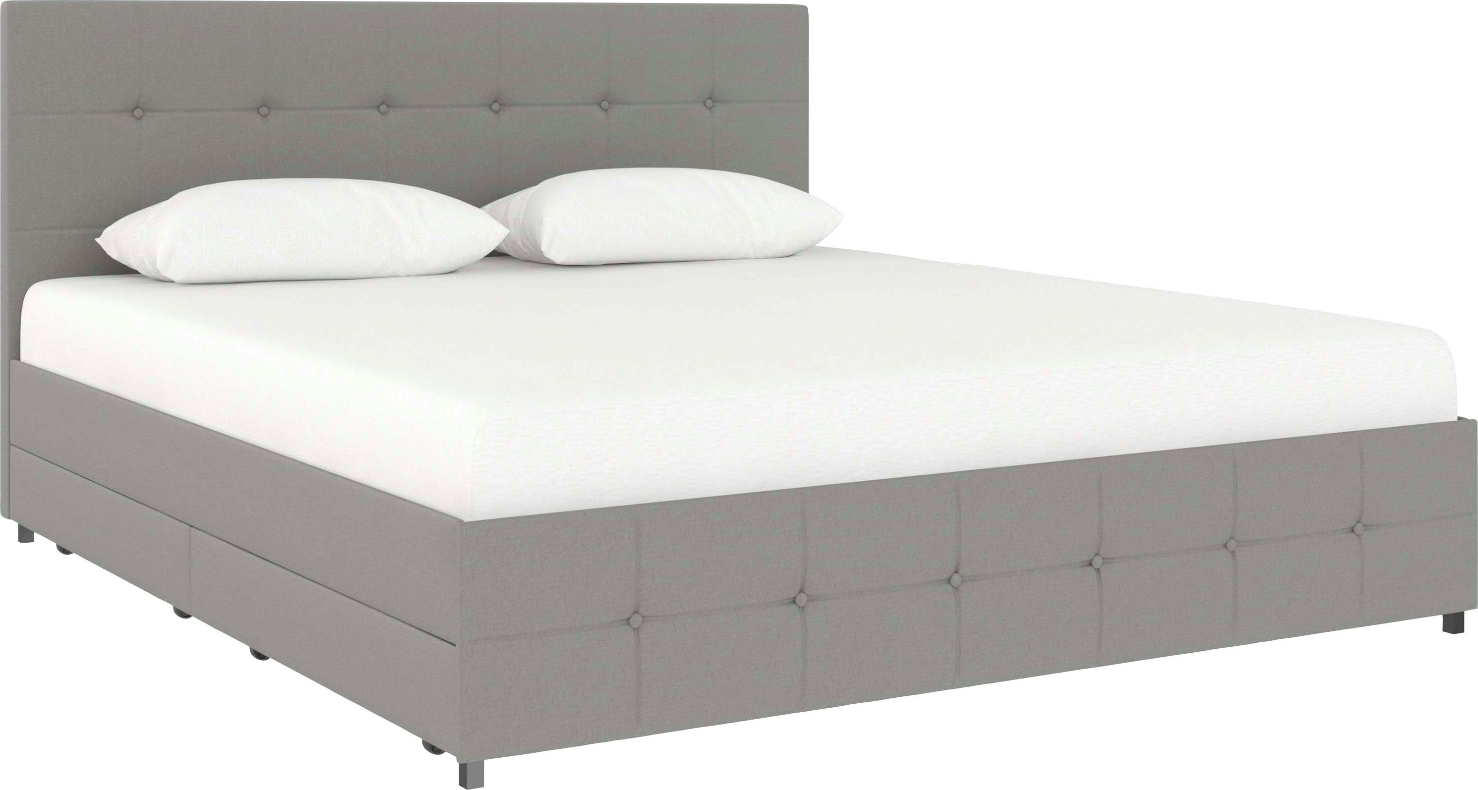 Timbers Stauraumbett Hardwick (1-tlg), mit Knopfheftung, 4 Schubkästen, Liegefläche 140x200 oder 180x200 cm