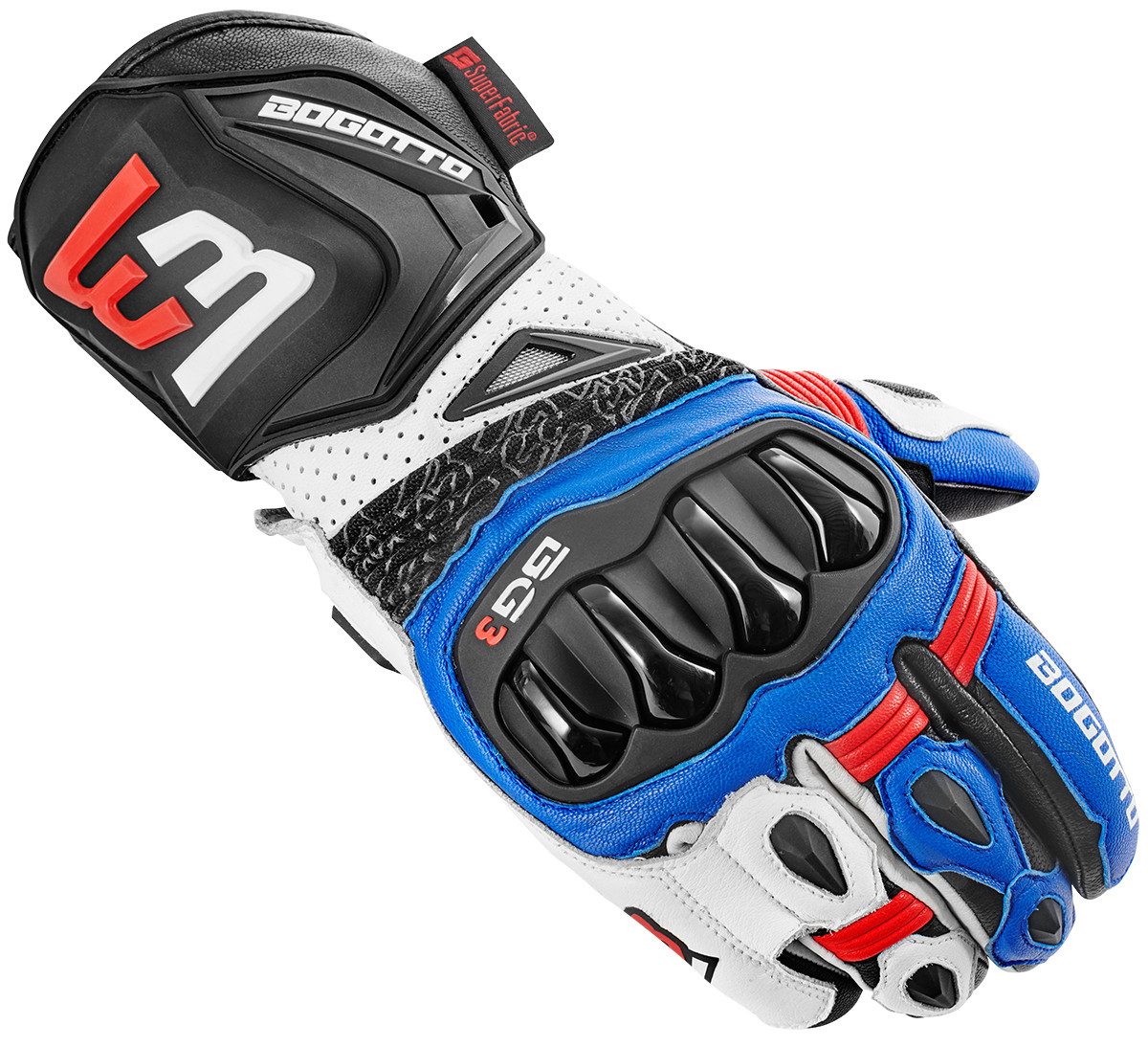 Bogotto Motorradhandschuhe Sugello perforierte Motorradhandschuhe reflektierende reißfest weitenverstellbar
