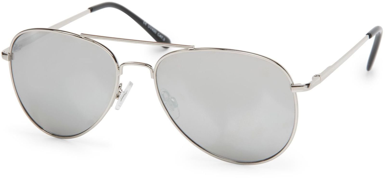 Vielfältig styleBREAKER Sonnenbrille (1-St) Verspiegelt Gestell Silber Glas Silber 