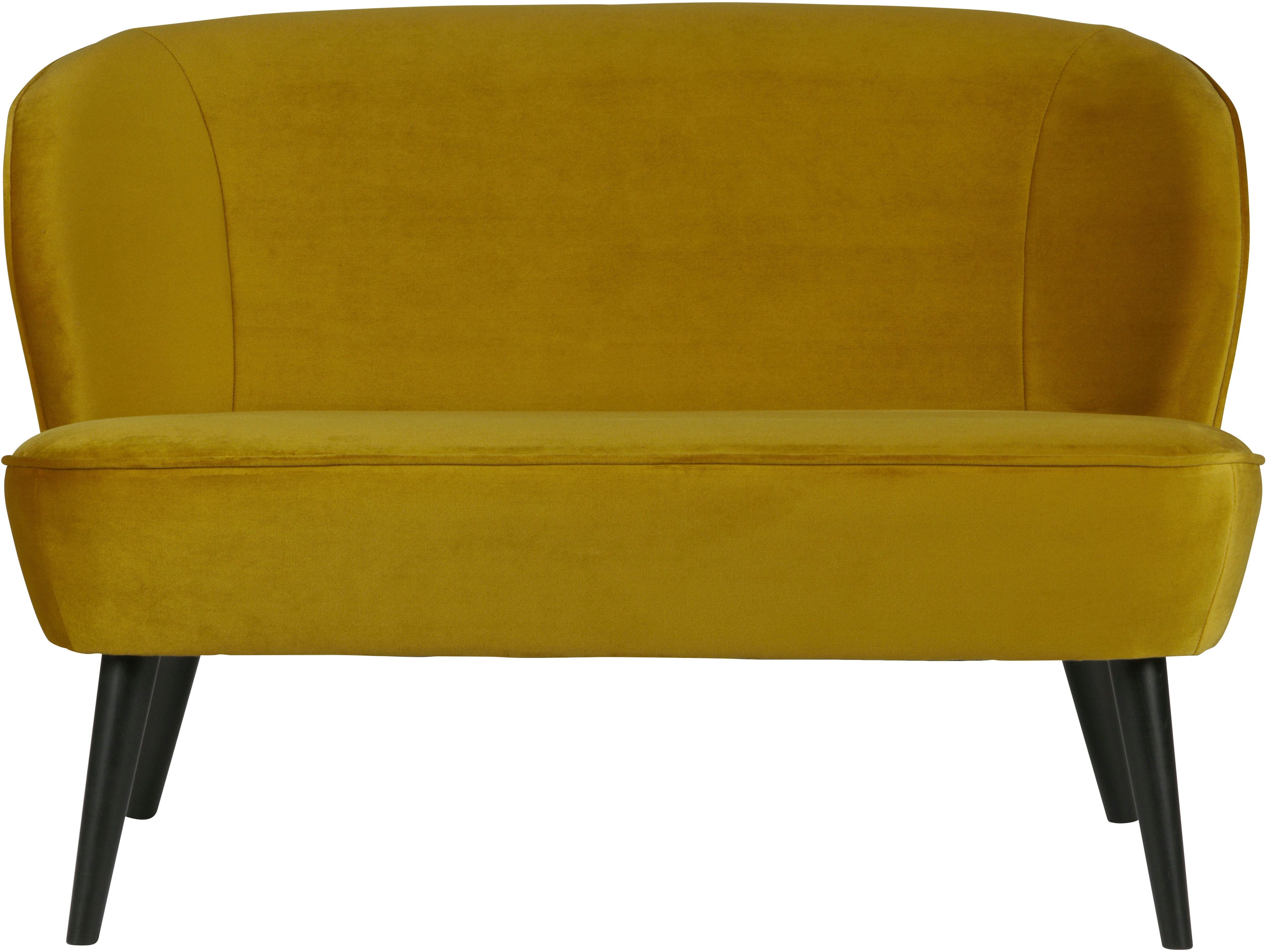 WOOOD 1,5-Sitzer Sara Velvet-Bezug mit Birkenholzbeinen, H 73 x B 110 x T 72 cm, Tragkraft 100 kg, Maximale Verschleißfestigkeit, Pfleiglicht