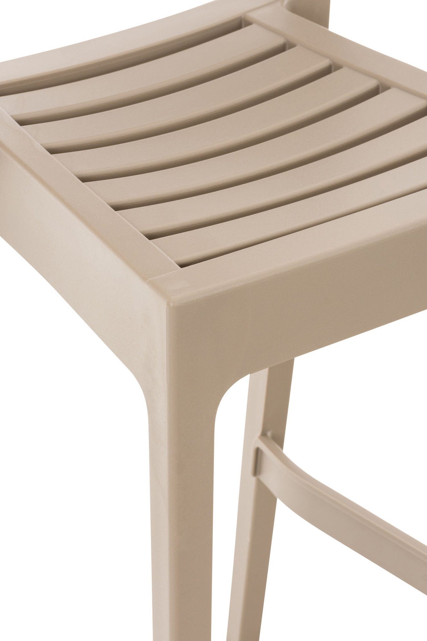 Fußstütze - (mit für Theke Kunststoff angenehmer Hocker Kunststoff Sitzfläche: & - TPFLiving Barhocker Gestell Küche), Ares Schlamm