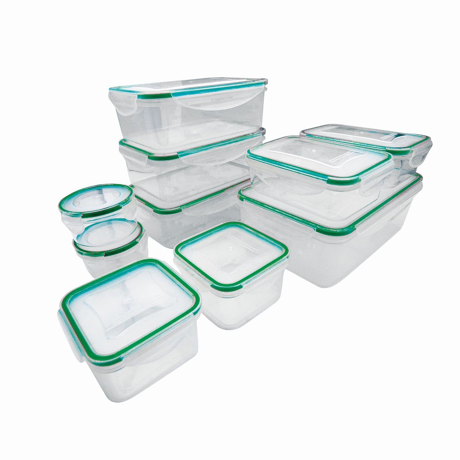 Steuber Vorratsdose, Kunststoff, (1-tlg), Kunststoff Frischhaltedosen mit Deckel, rund rechteckig quadratisch mintgrün