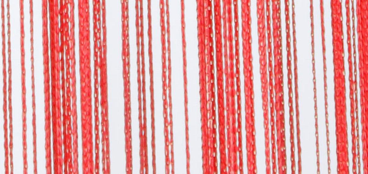Fadenvorhang, Gardinenbox, Fadengardine Rot transparent, Raumteiler Tunneldurchzug Flauschband Multifunktionsband (1 St), 20303MB Multiband
