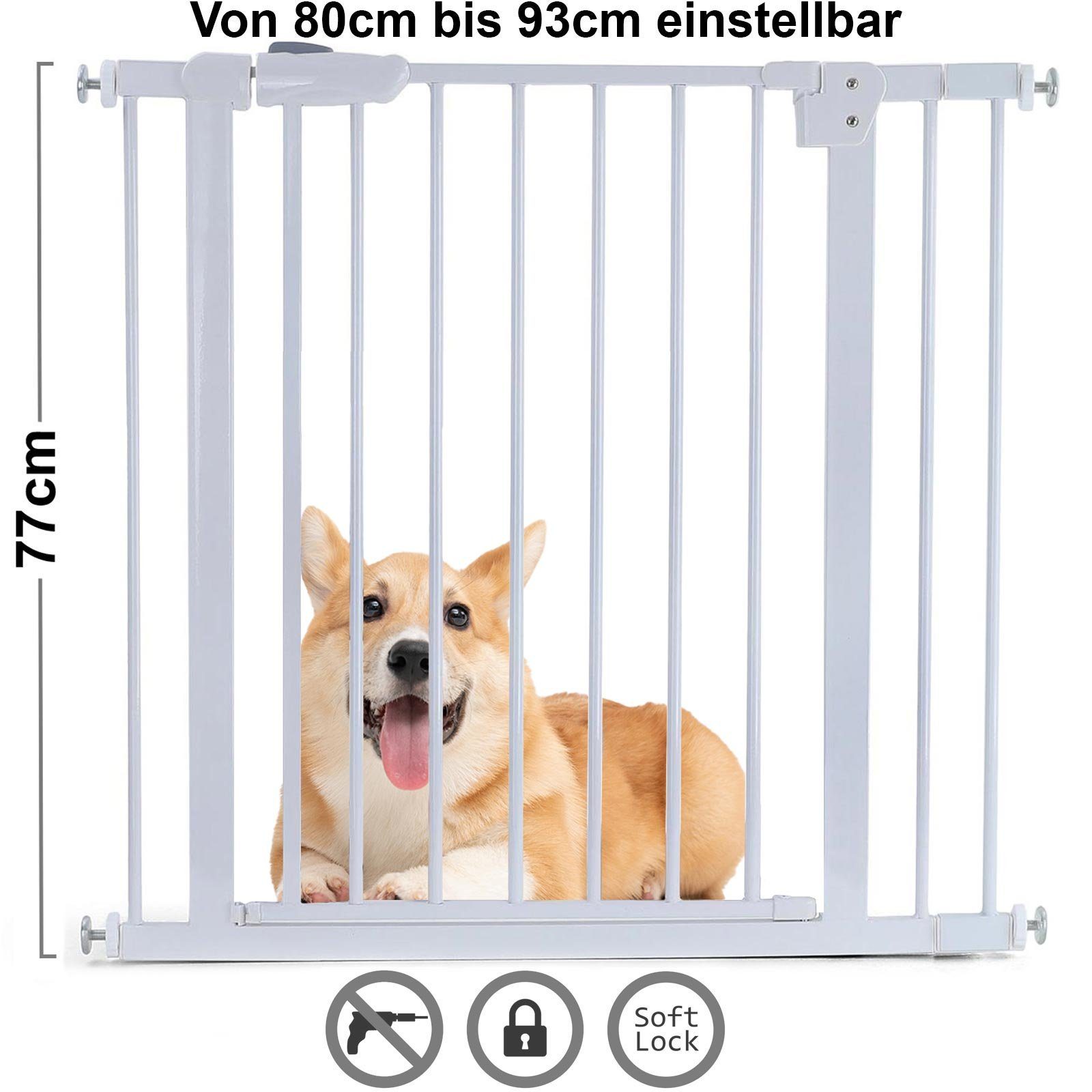 RAMROXX Treppenschutzgitter Absperrgitter Treppenschutz Metall weiß günstig online kaufen