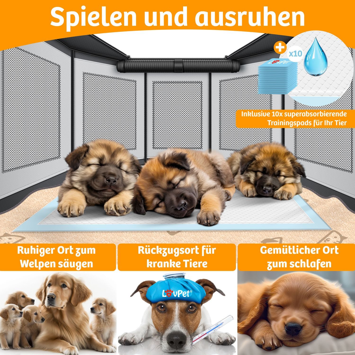 Lovpet Laufstall, für drinnen & draußen günstig online kaufen