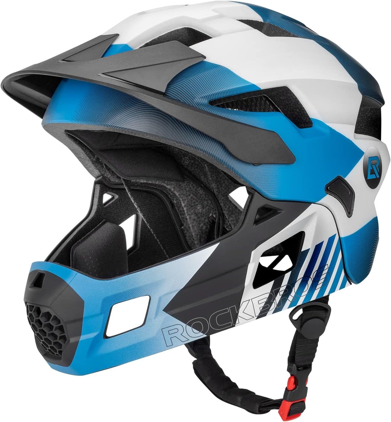 ROCKBROS Fahrradhelm Kinderhelm Integriert Fahrradhelm Kinder (1-tlg), Fullface, mit Abnehmbarem Kinnschutz, S 48-53 cm M 53-58 cm