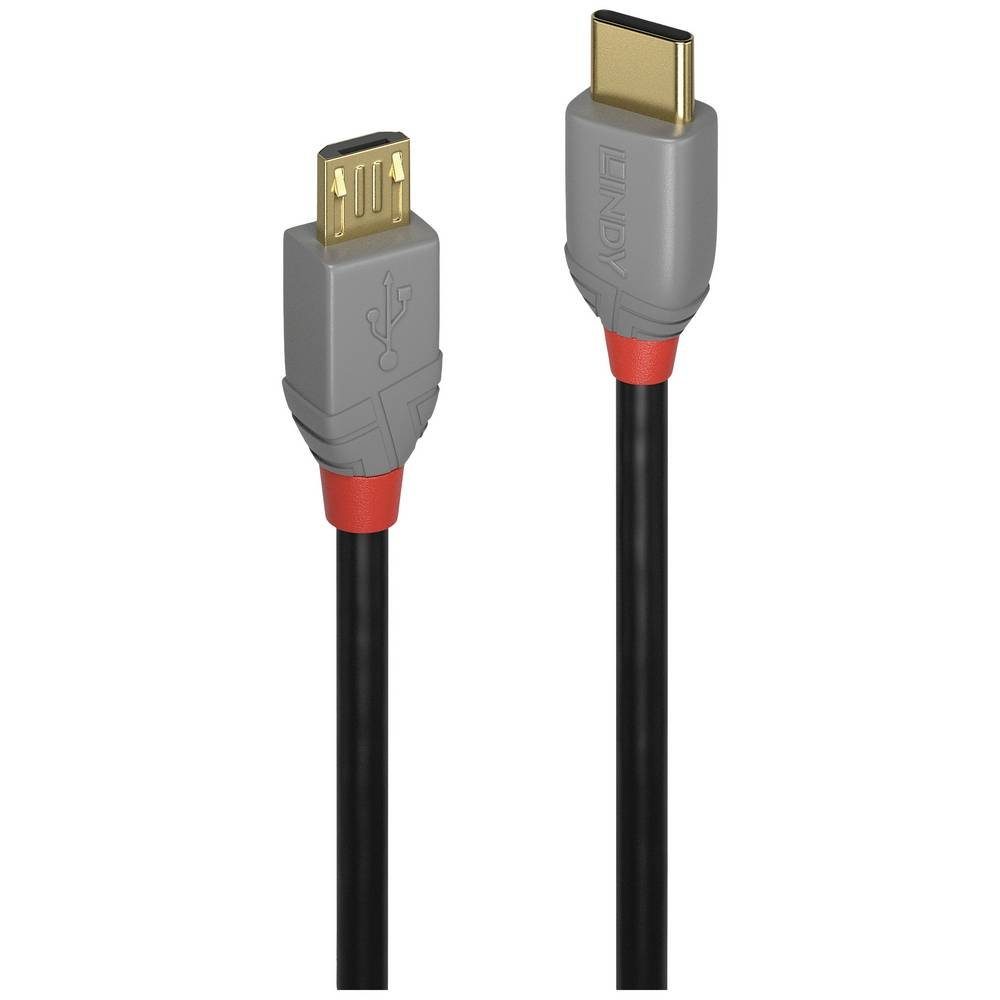 Lindy USB Електричний провід 1 m USB 2 USB-C® Micro-USB B 36891 USB-Kabel