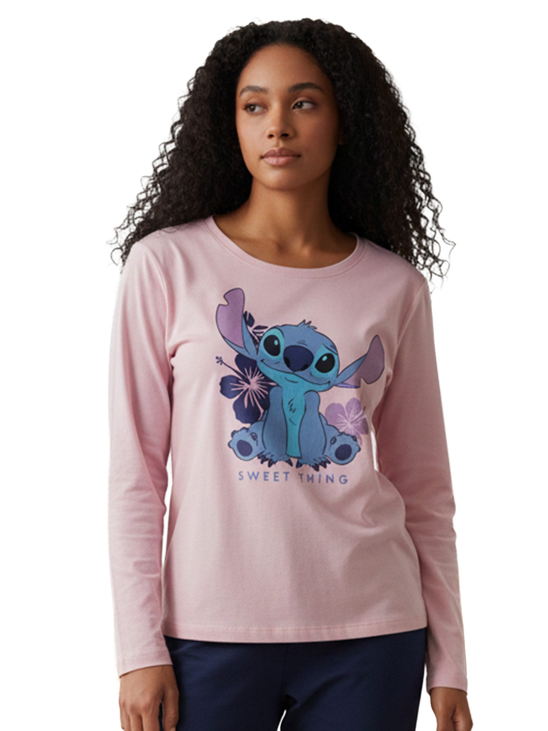 United Labels® Schlafanzug Disney Lilo & Stitch Schlafanzug Pyjama Set Langarm Oberteil mit Hose
