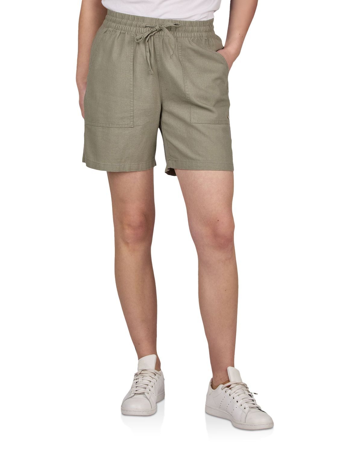 DENIMFY Sweatshorts Damen Leinen Shorts DFAlessia Regular Fit Leinenshorts mit Kordelzug