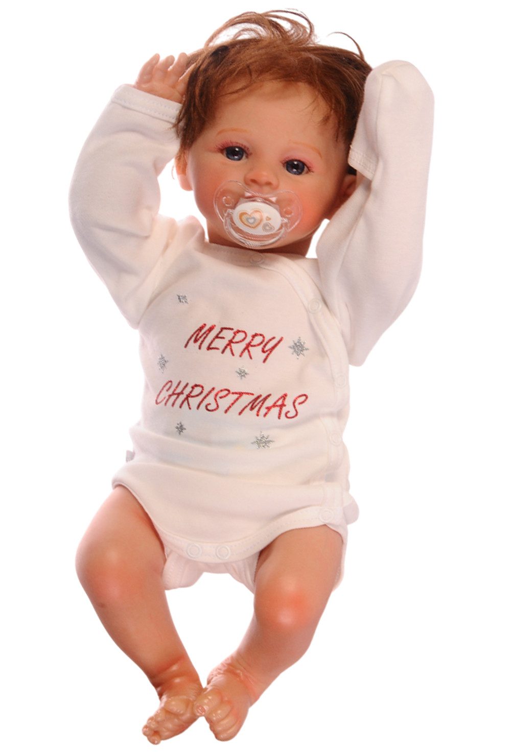 La Bortini Wickelbody Baby Body für Weihnachten in Creme Langrambody