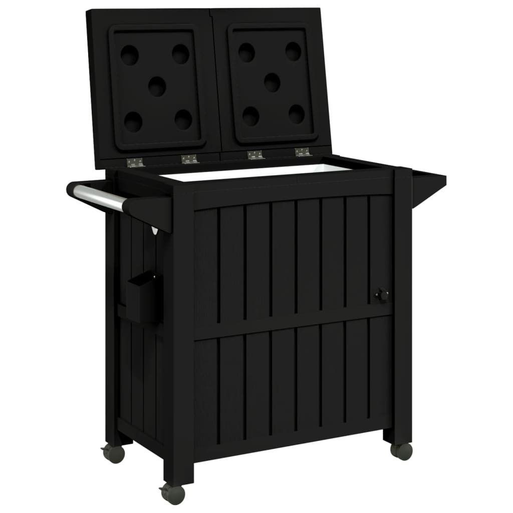 vidaXL Küchenwagen 3-in-1 Servierwagen Schwarz Polypropylen