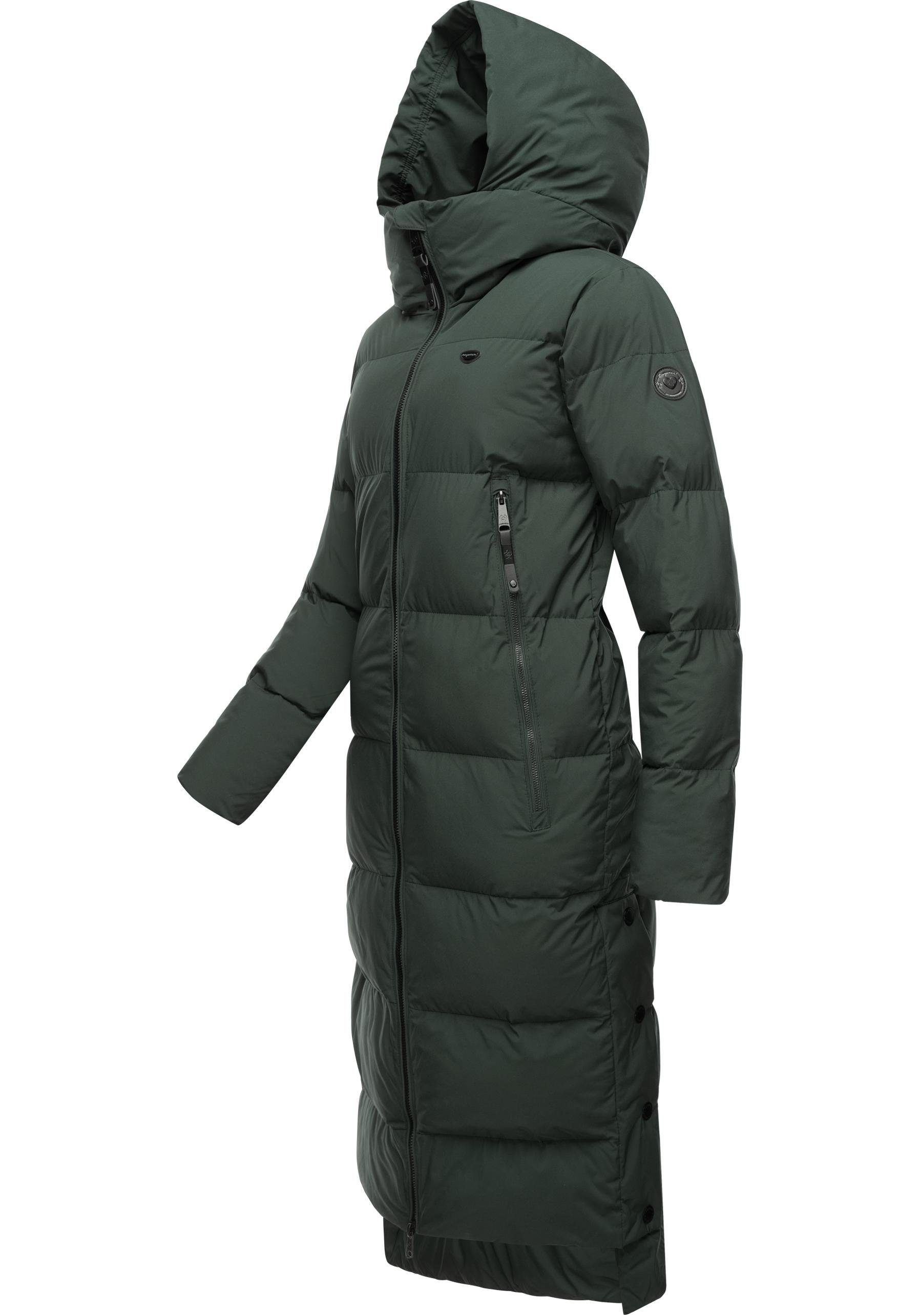 Ragwear Wintermantel Patrise Extralanger Damen Winter Steppmantel mit Gehschlitzen – Bild 2 von 4