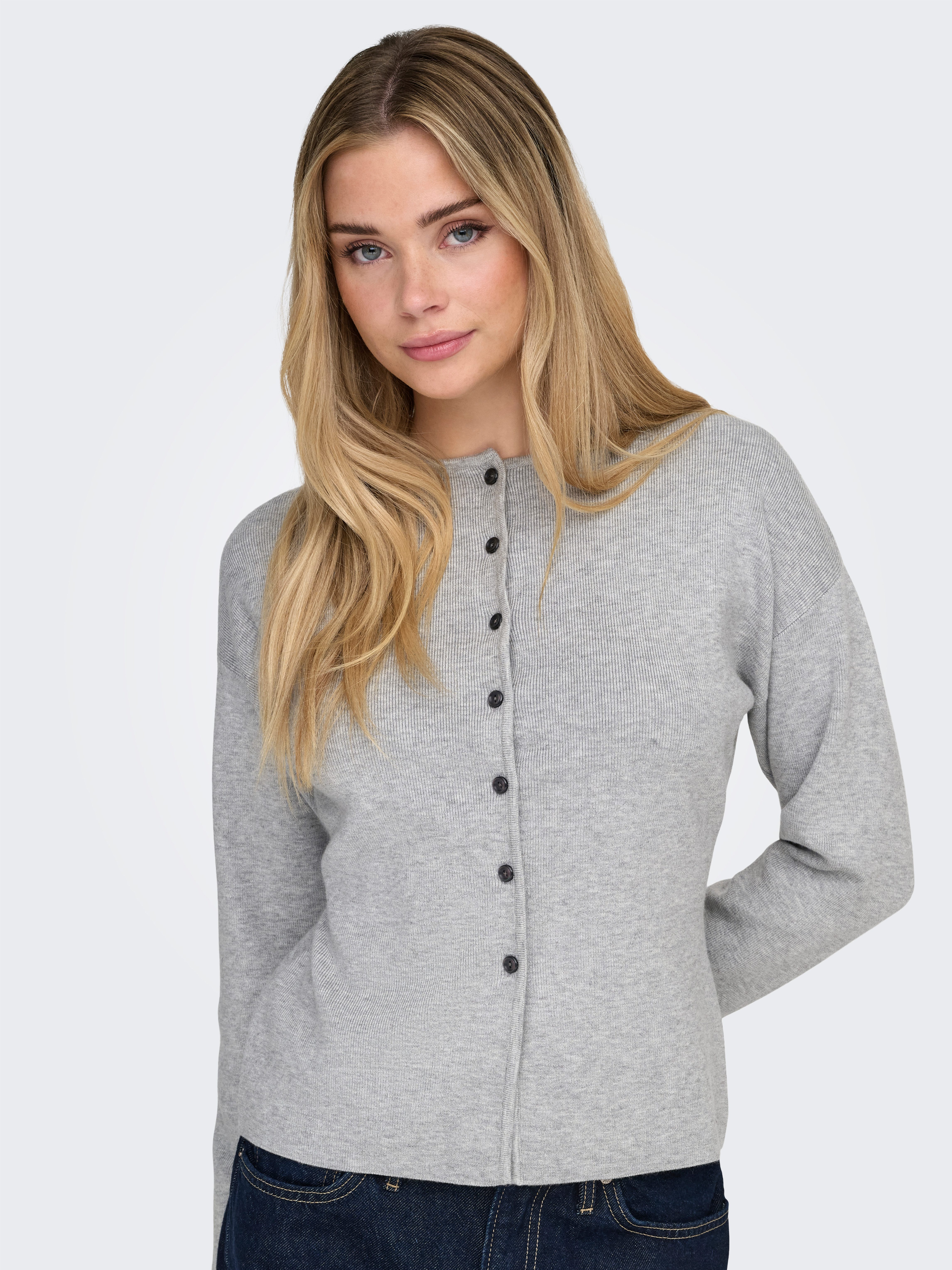 ONLY Strickjacke ONLLUCY LS O-NECK CARDIGAN EX KNT Materialmix, regular fit günstig online kaufen