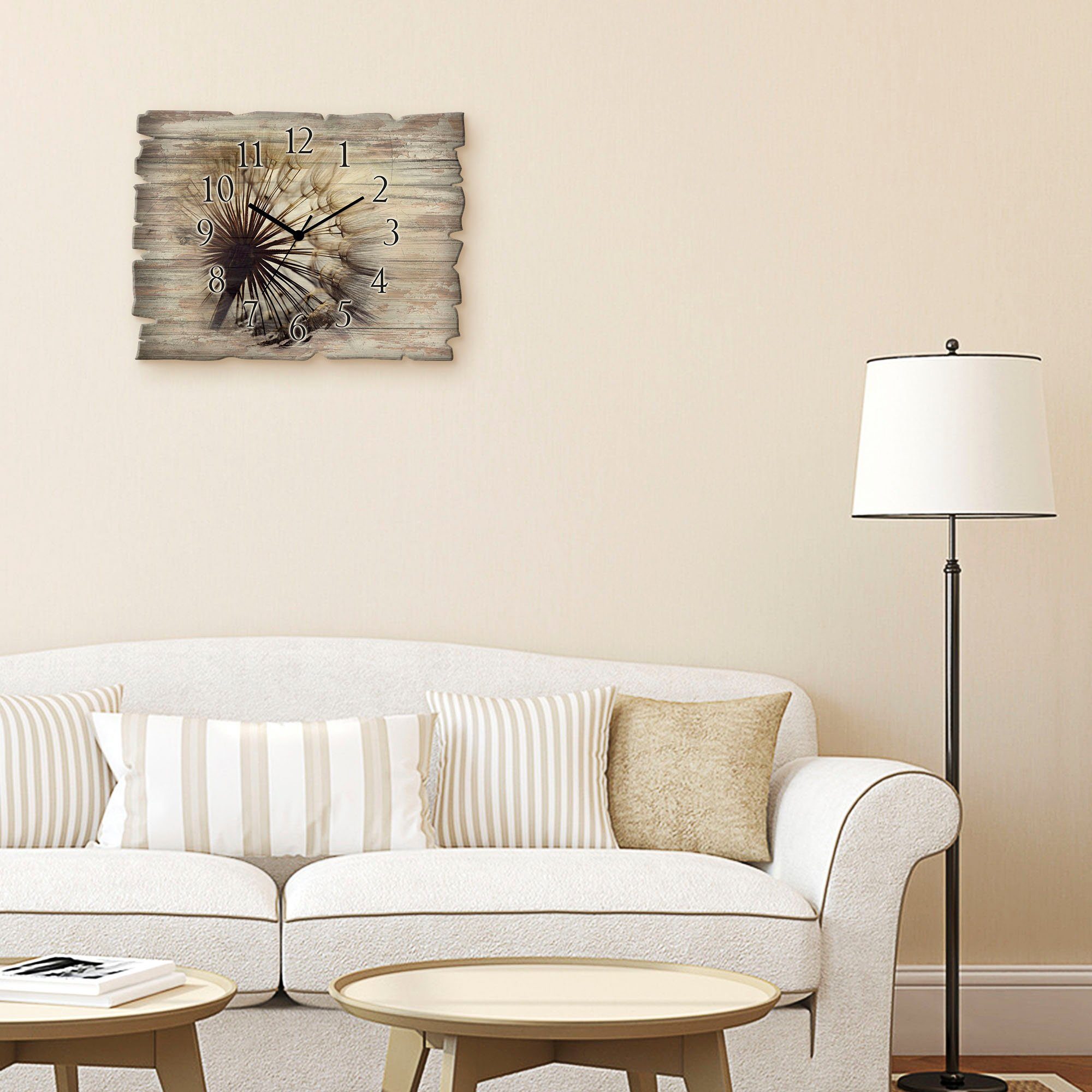 Artland Wanduhr Große Pusteblume (wahlweise mit Quarz- oder Funkuhrwerk, la günstig online kaufen