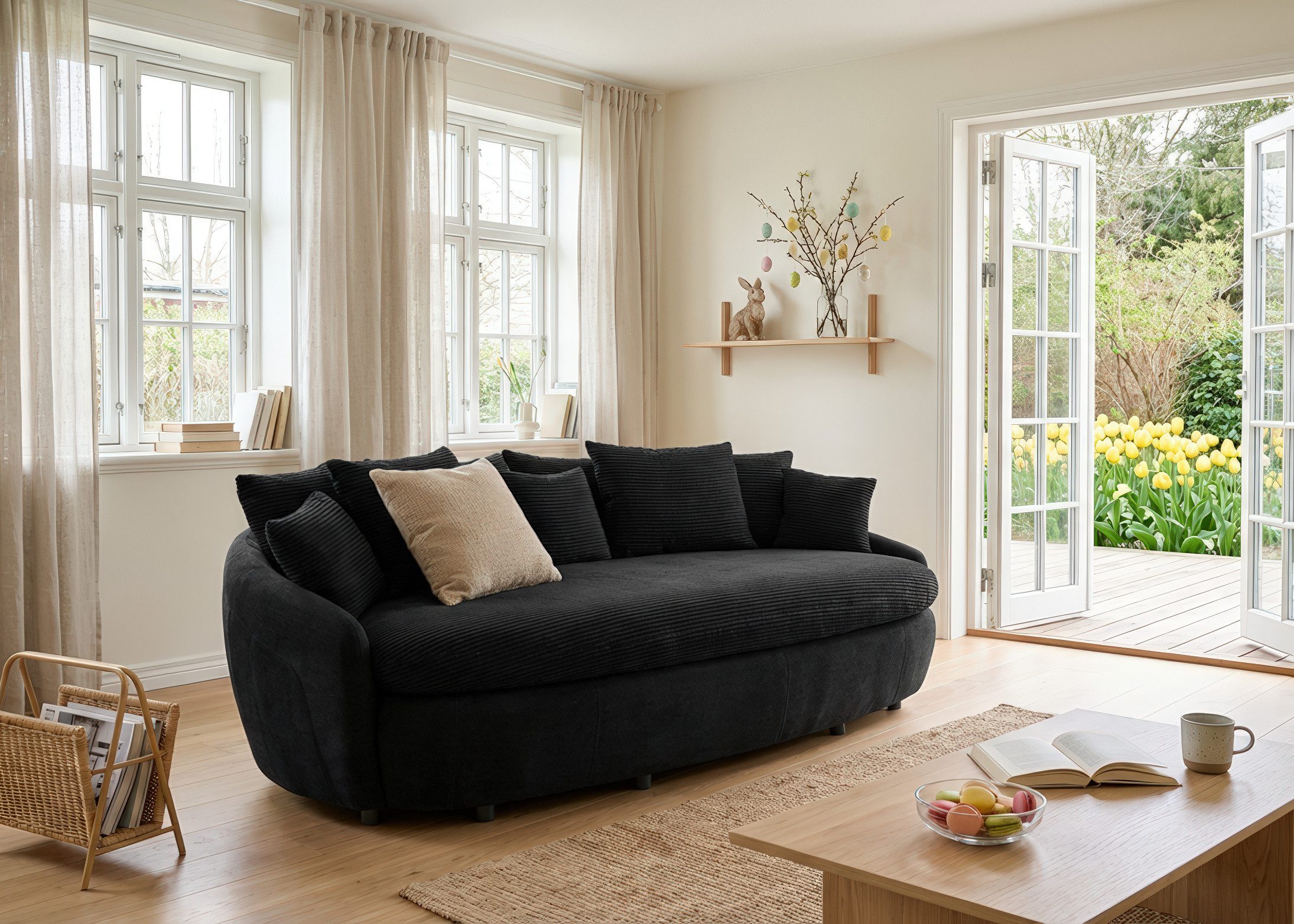 COTTA Big-Sofa Aruba, gemütliches Megasofa in XXL in organischer Form mit vielen Kissen