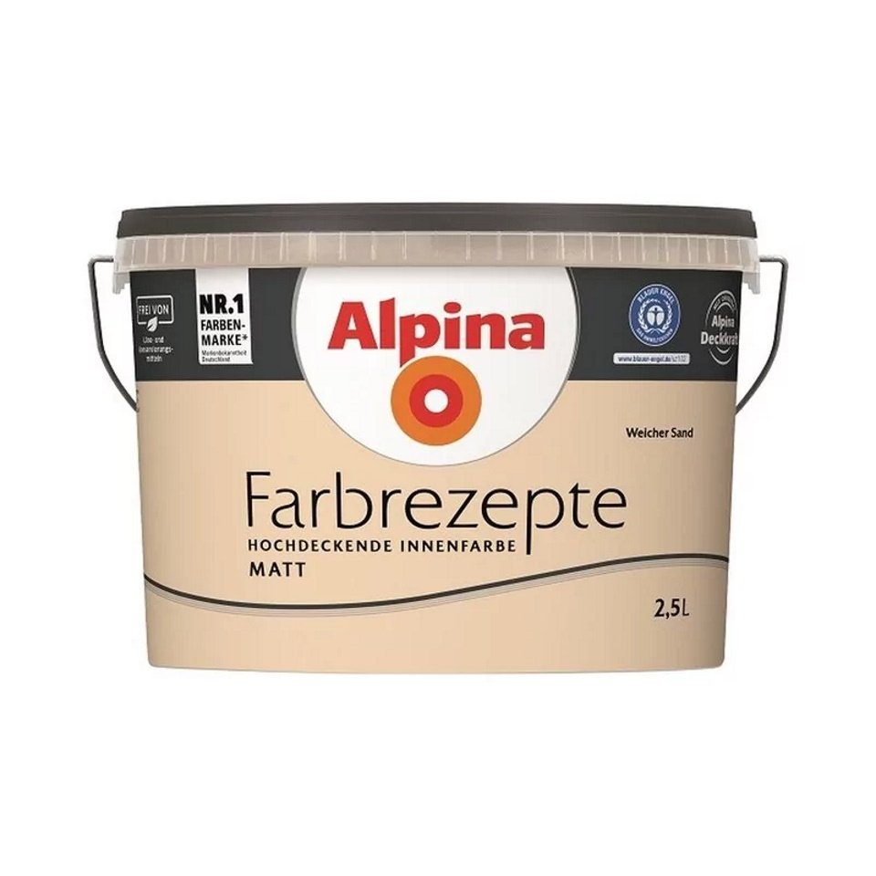 Alpina Wand- und Deckenfarbe Alpina Farbrezepte 2,5 L. Wandfarbe Weicher Sand