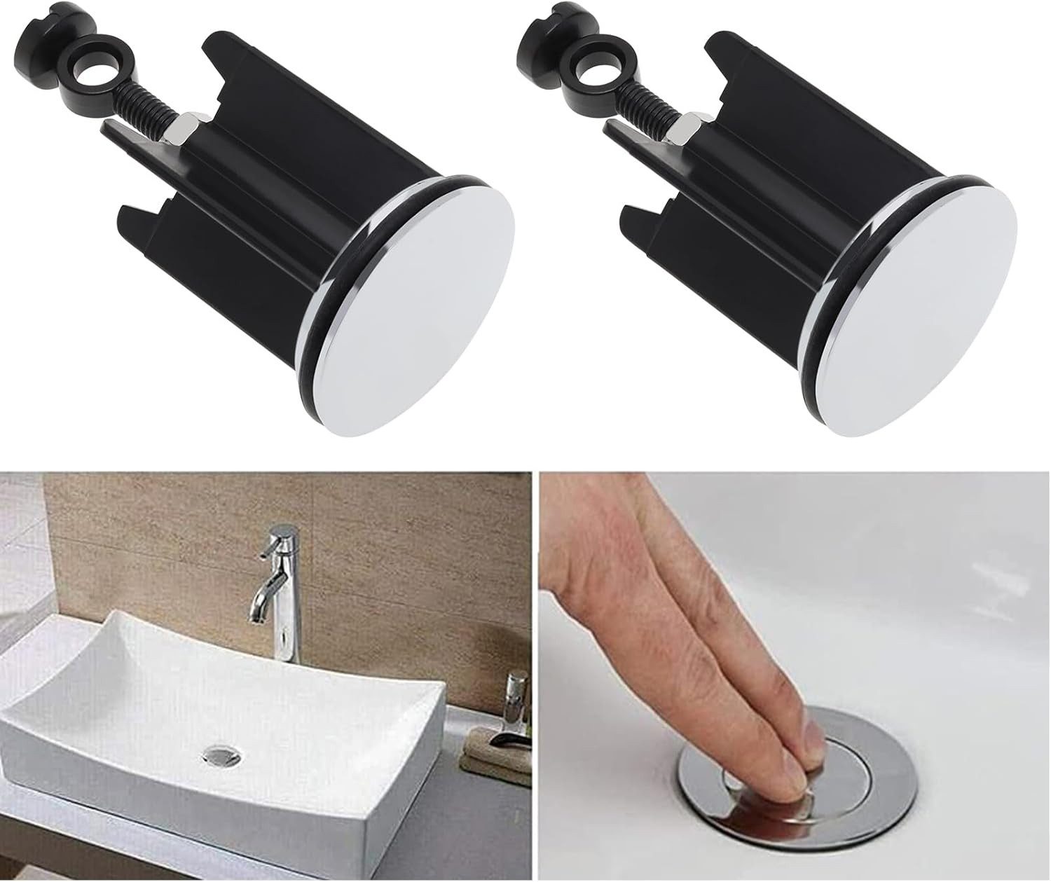 LIANNA Waschbeckenstöpsel Universal Abflussstopfen 40mm, 2 Stück für Waschbecken und Badewanne, (2 St., Universal Abflussstopfen 40mm, 2 Stück für Waschbecken und Badewanne)