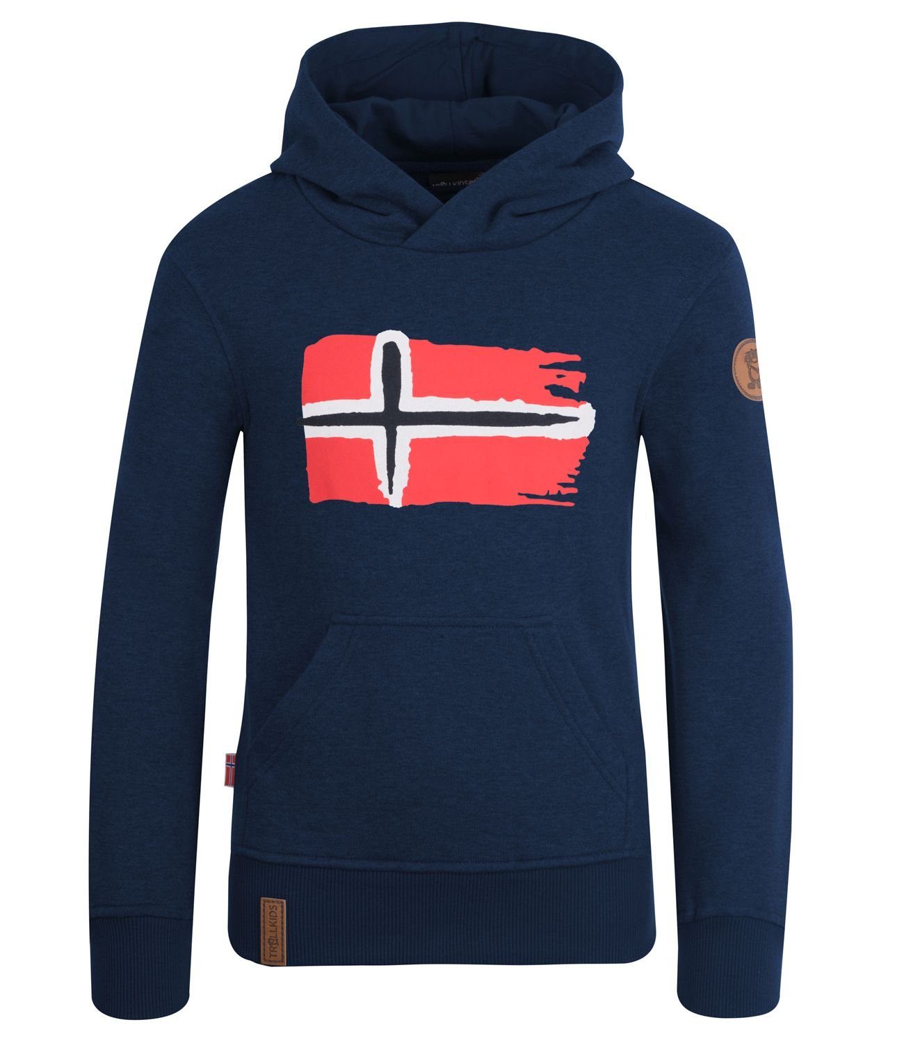 TROLLKIDS Hoodie Trondheim Marineblau/Orange | Sweatshirts