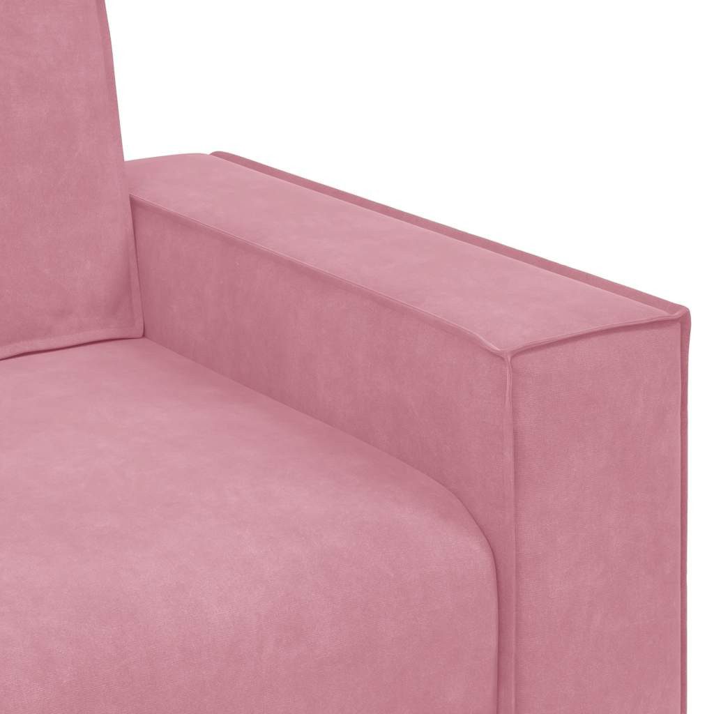 vidaXL Sofa 2-tlg. Sofagarnitur mit Kissen Rosa Samt, 1 Teile