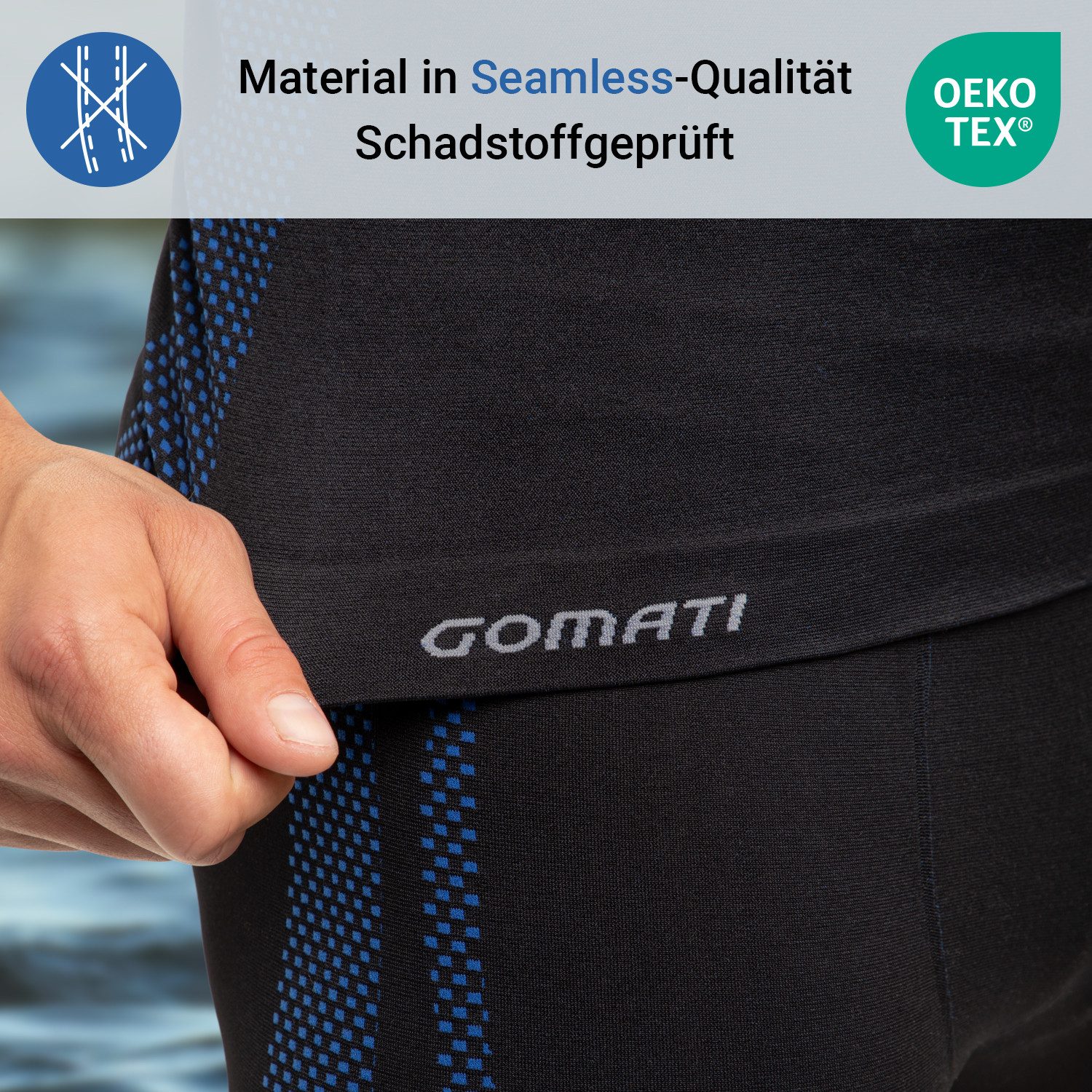 Gomati Funktionsunterhemd Herren Ski Thermo Unterhemd langarm Seamless schnelltrocknend – Bild 4 von 4