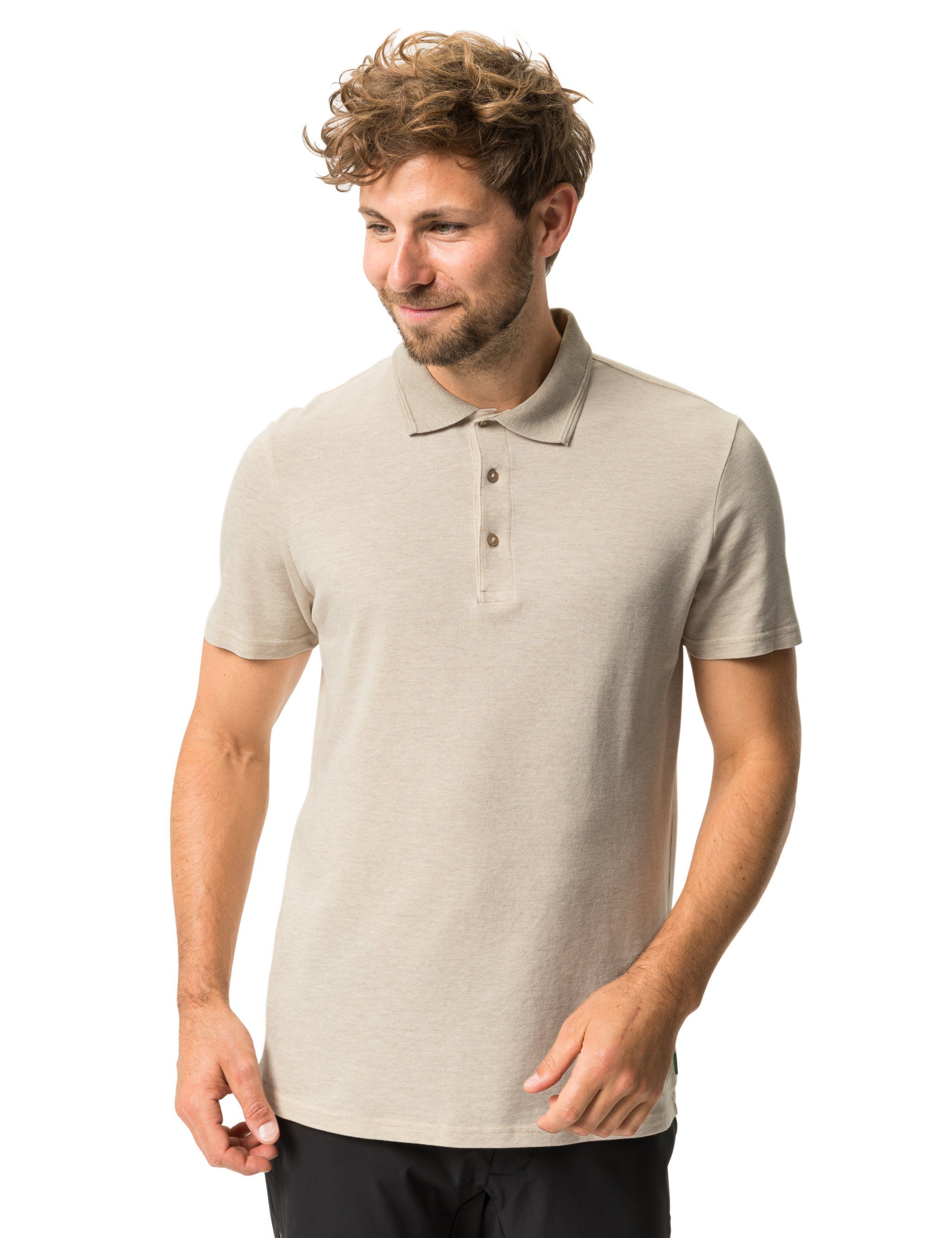 T-Shirt Knopf Grüner VAUDE Redmont linen Men's (1-tlg) Polo