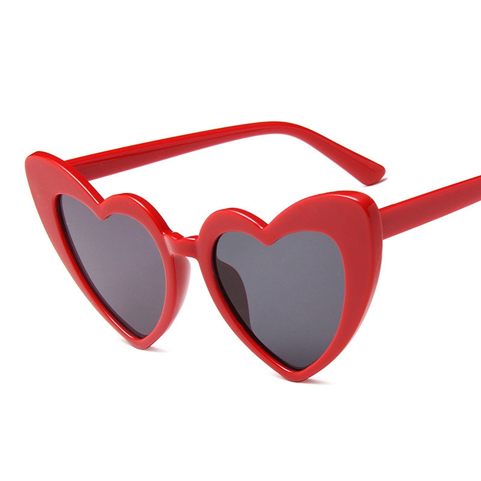 Blusmart In Blendfrei Vintage-Stil, red Retrosonnenbrille Damen-Sonnenbrille Herzform,