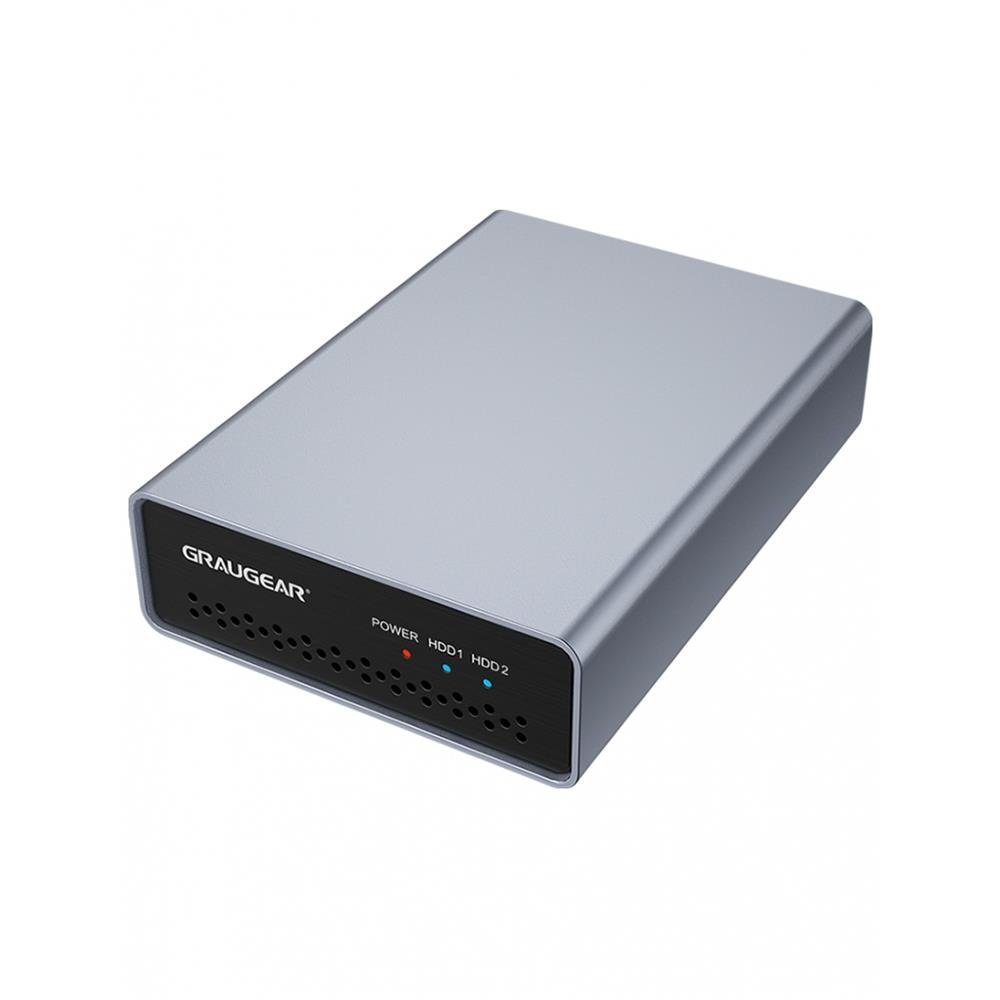 GRAUGEAR Festplatten-Gehäuse »G-25RD2-AC-10G«, externes Type C Raid Gehäuse  2x 2,5" HDD/SSD USB 3.2 Netzteil