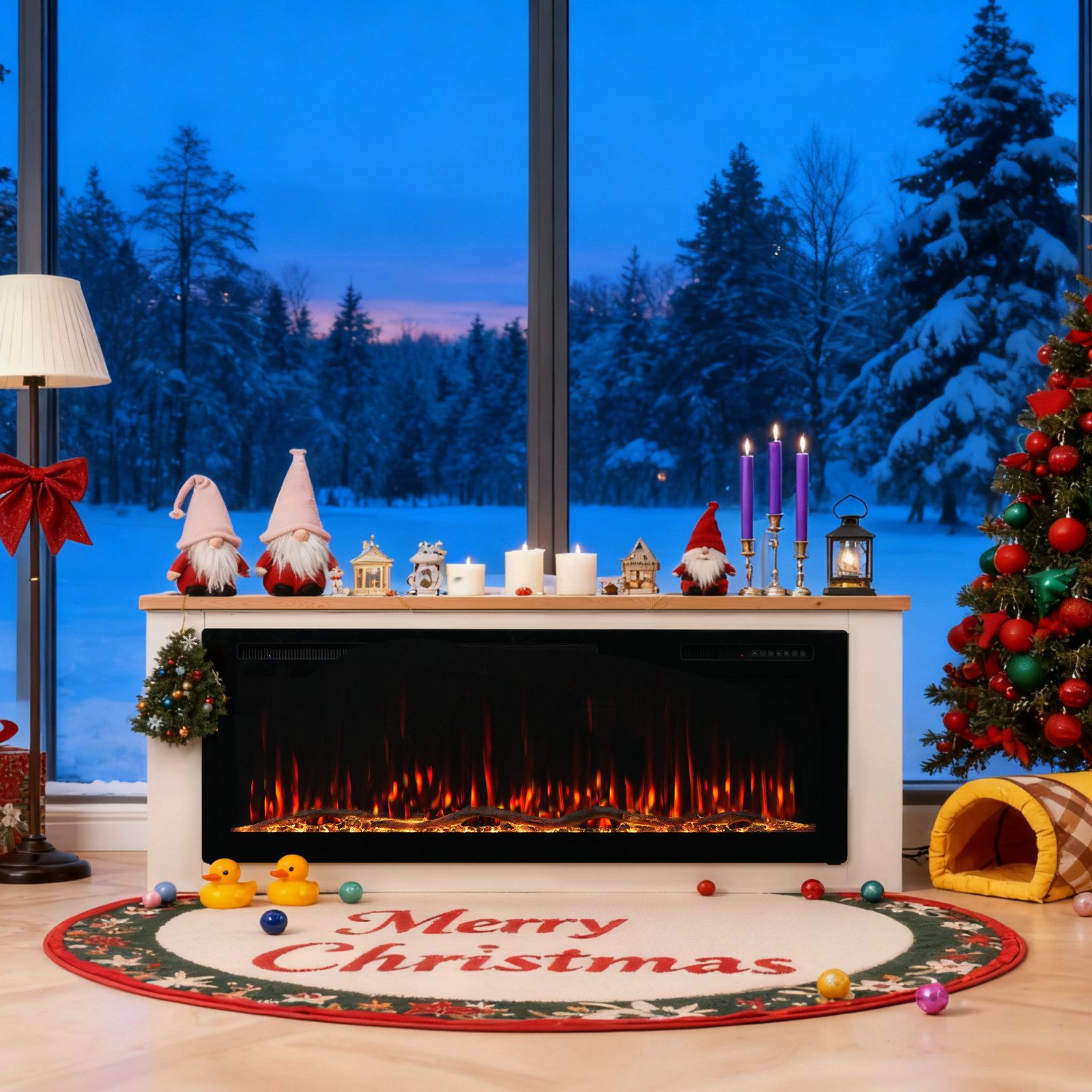 HOMAVO Elektrokamin mit Schrank, 50" 1000/2000W Elektrokamin mit Heizung, 3 günstig online kaufen