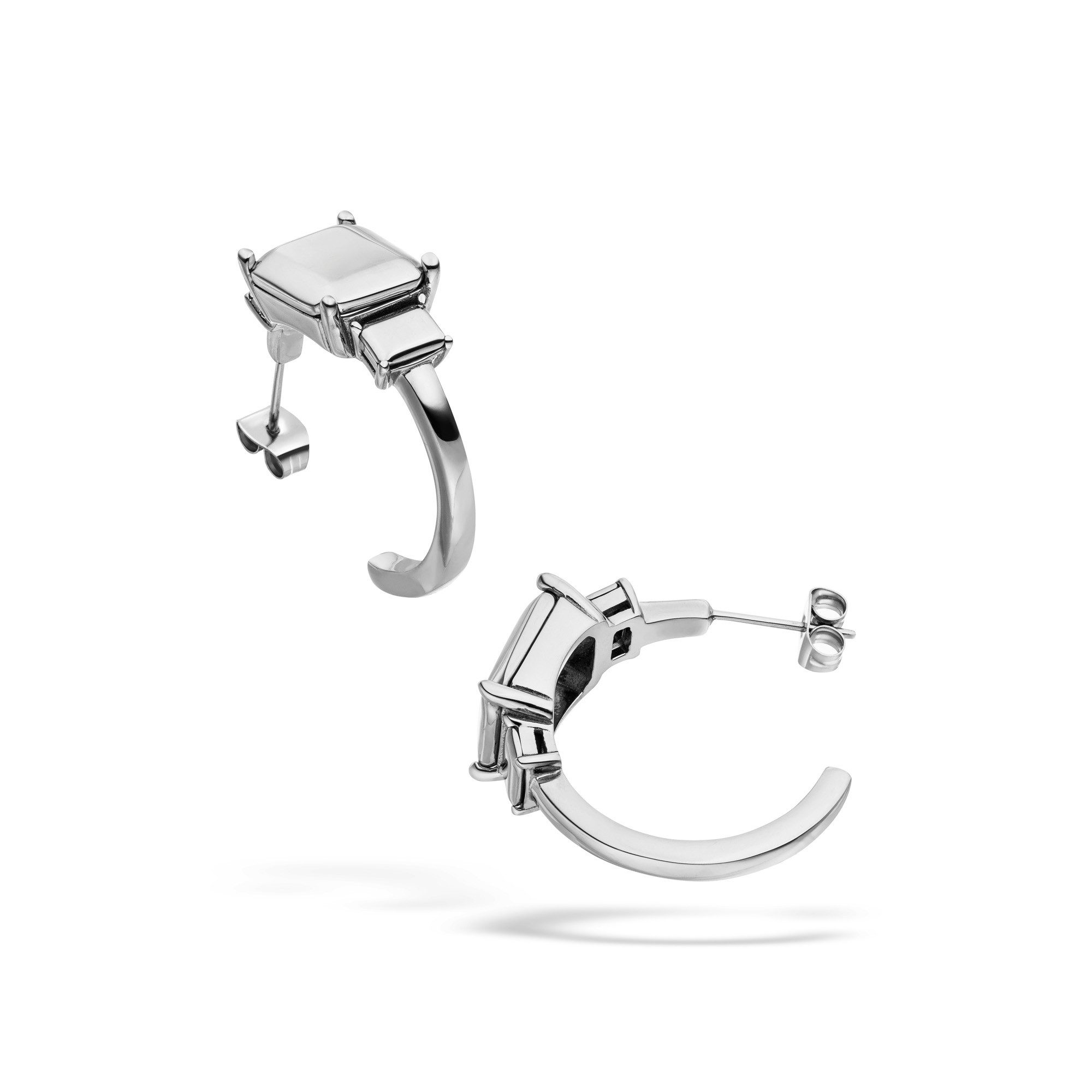 Paar Creolen Steel Diamond