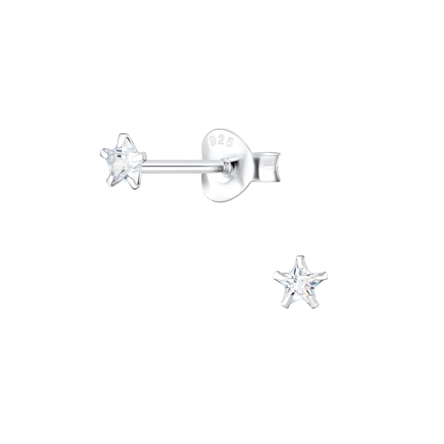 Ohrring-Set 3mm Zirkonia Ohrringe 925 Silber