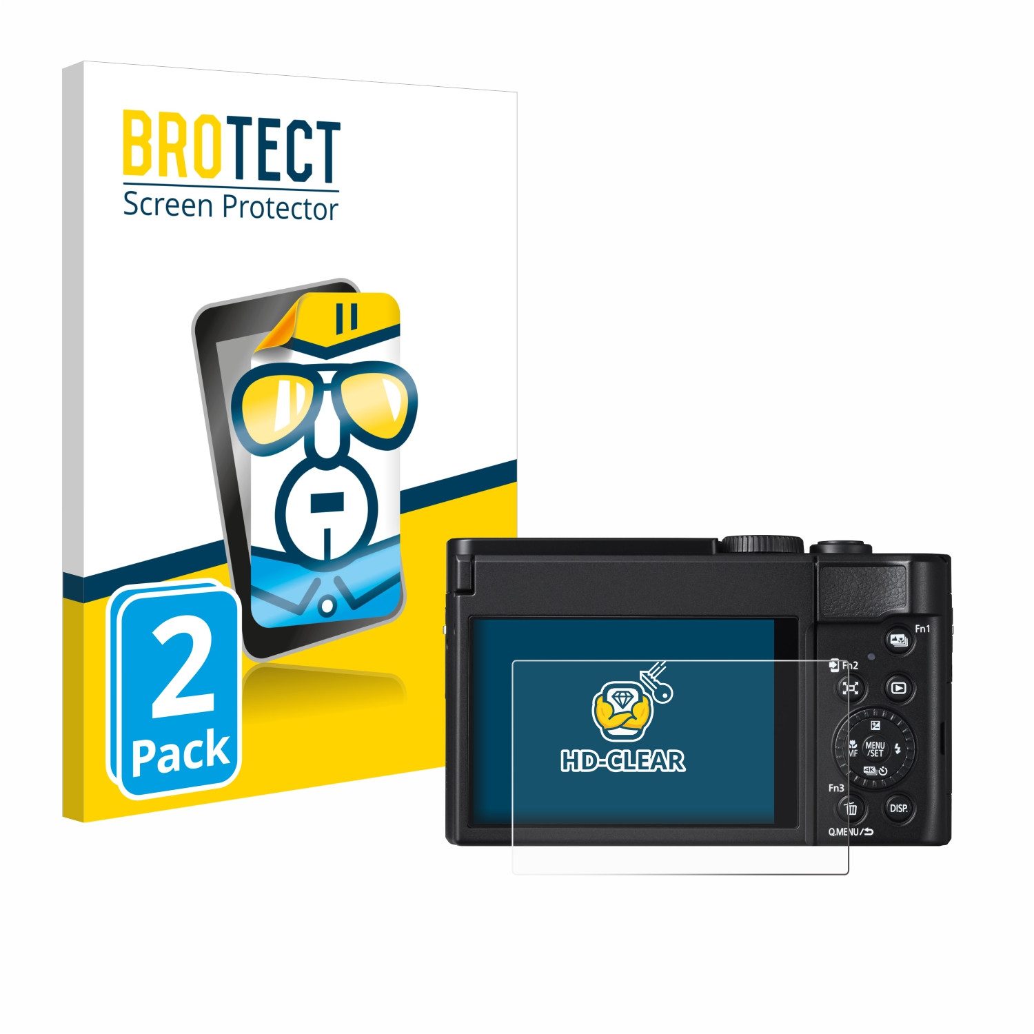 BROTECT Displayschutzfolie Schutzfolie für Panasonic Lumix DC-TZ99, 2 Stück, Displayschutz Schutz Folie Klar Transparent