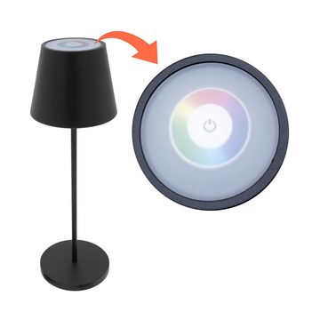 Spetebo LED Tischleuchte LED Akku Touchleuchte Multi Color mit Ladestation - 35 x 11 cm, LED, multicolor, Rainbow Tischlampe mit Timer für Außen und Innen