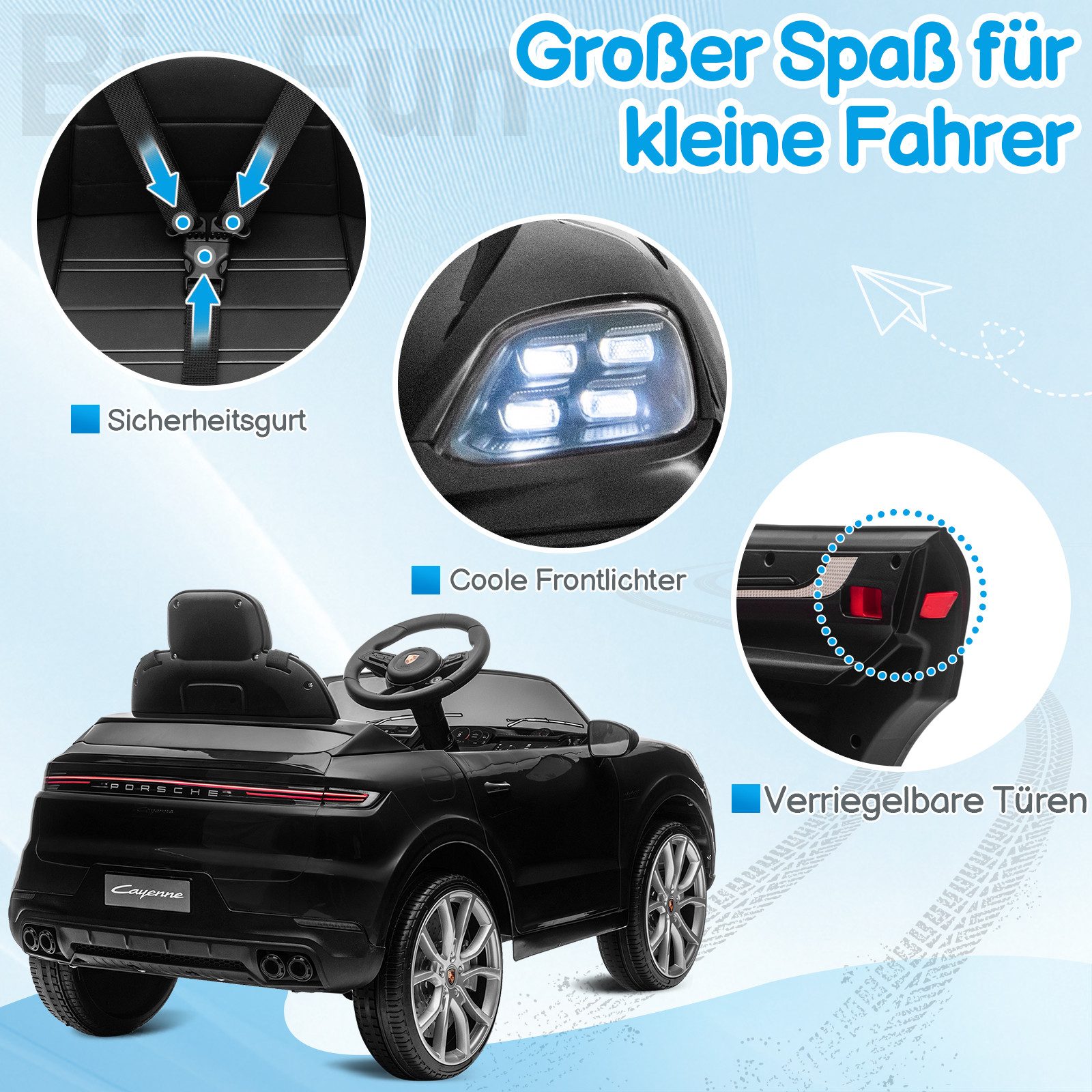 LALAHO Elektro-Kinderauto Kinder Elektroauto Porsche Cayenne Elektrofahrzeu günstig online kaufen