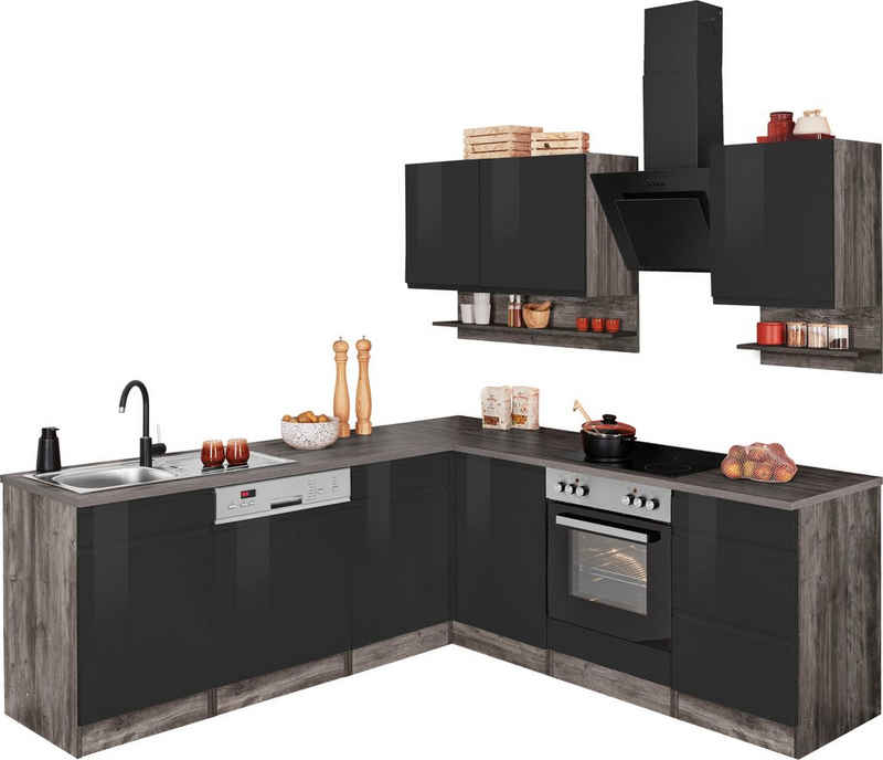 Kochstation Küche KS-Virginia, Stellbreite 220/220 cm, wahlweise mit E-Geräten