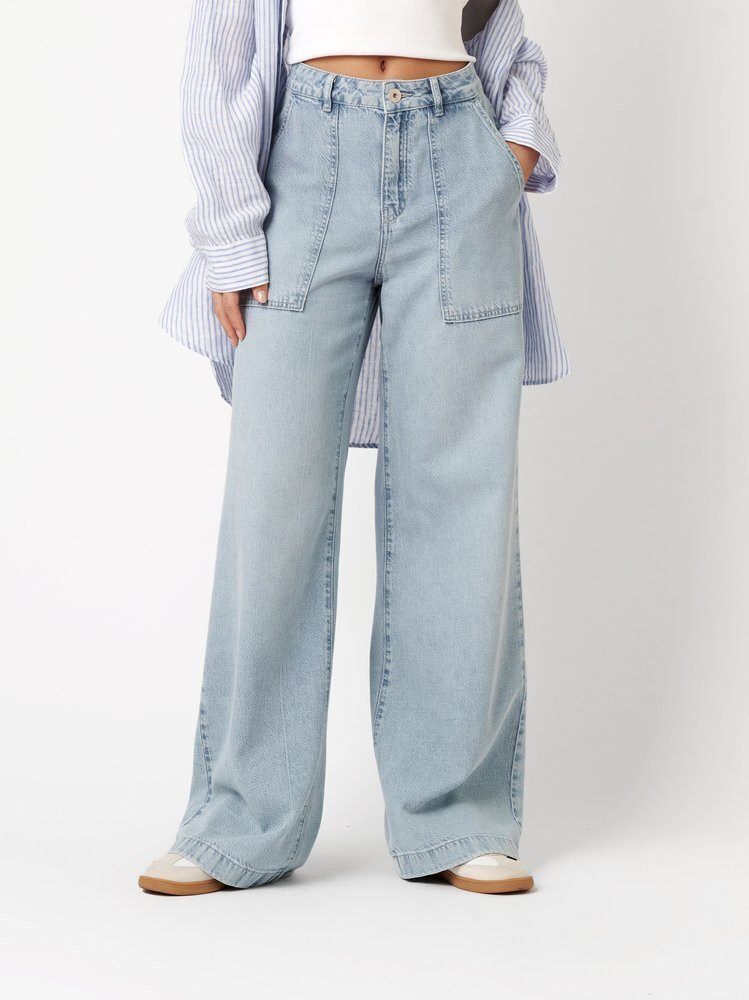 ROSNER Weite Jeans Mara Wide (1-tlg) mit großen Rahmentaschen