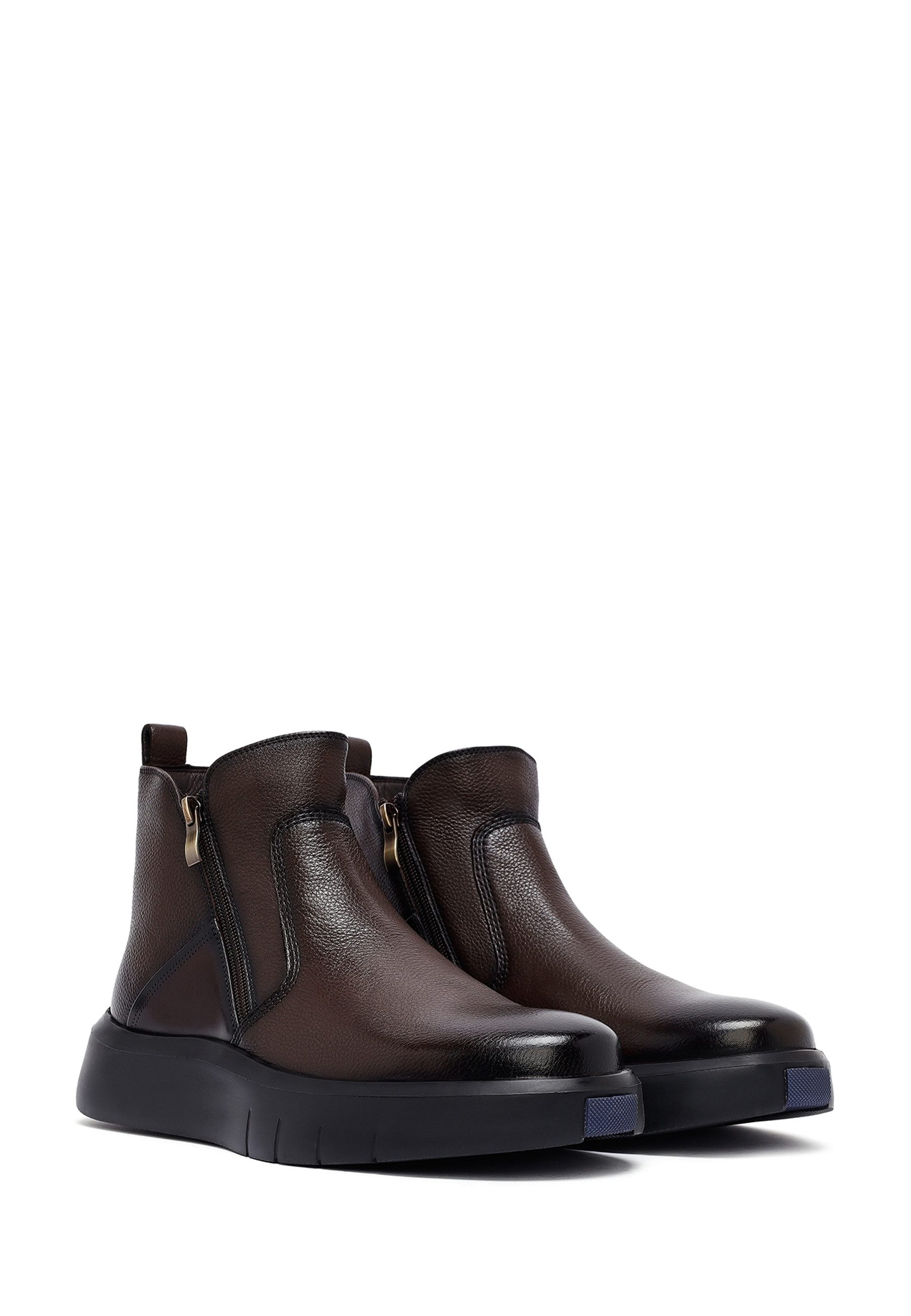 Derimod Lederstiefel Ankleboots Echtes Leder, Seitenreißverschluss, EVA-Sohle, Textilfutter
