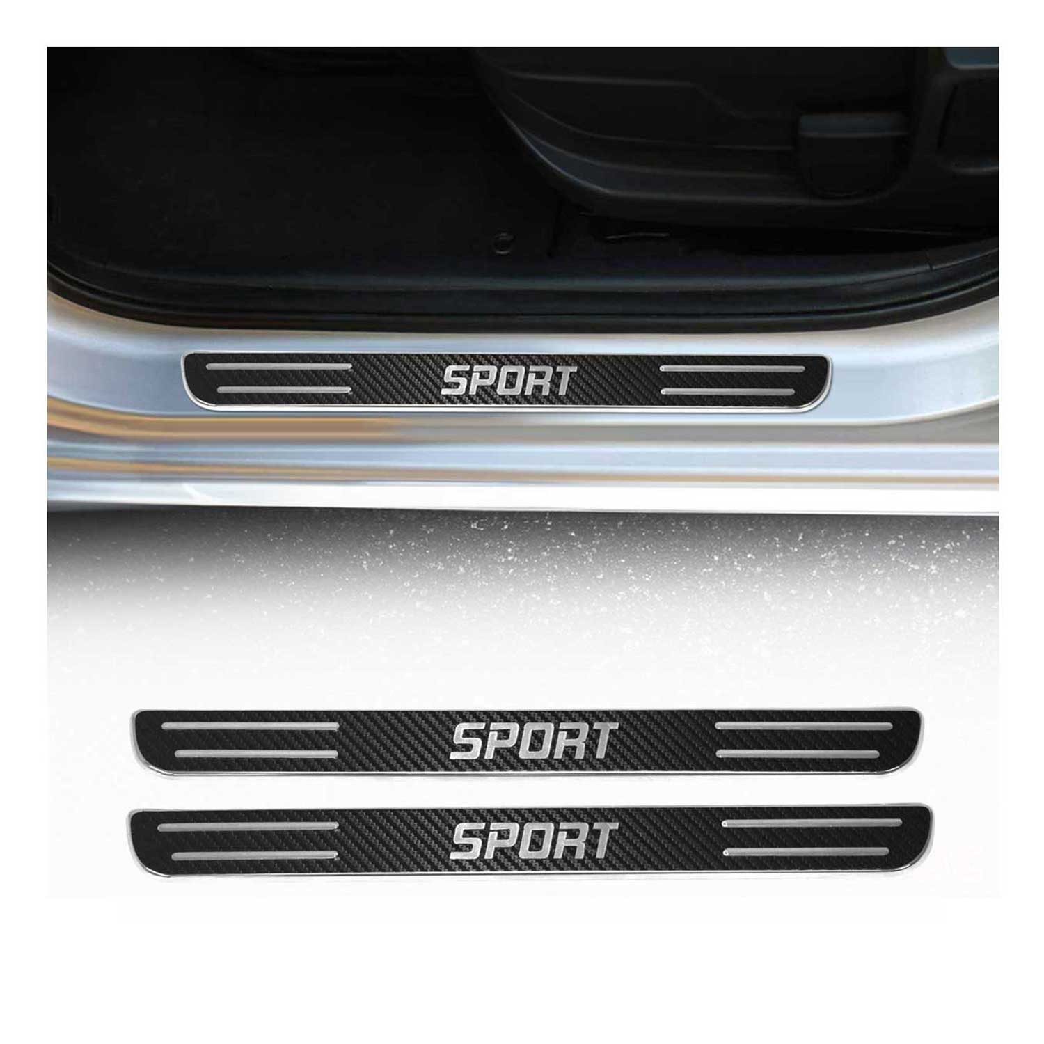 OMAC Zierleisten-Aufkleber Einstiegsleisten Sport für BMW 1er 2011-2025 Chrom Kohlefaserfolien, (2tlg), Langlebig,Einfache Reinigung,Einfache Installation,Rostbeständig
