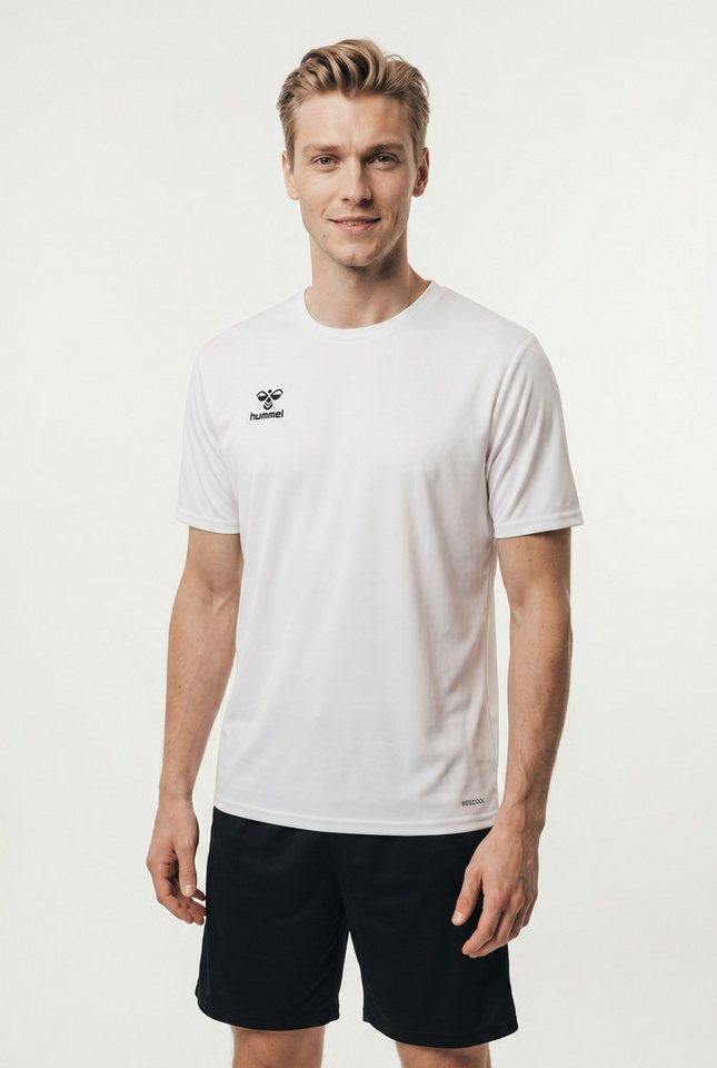 hummel Trainingsshirt HMLESSENTIAL JERSEY S/S Kurzarm-Design, mit Rundhalsausschnitt, in Trikot-Qualität