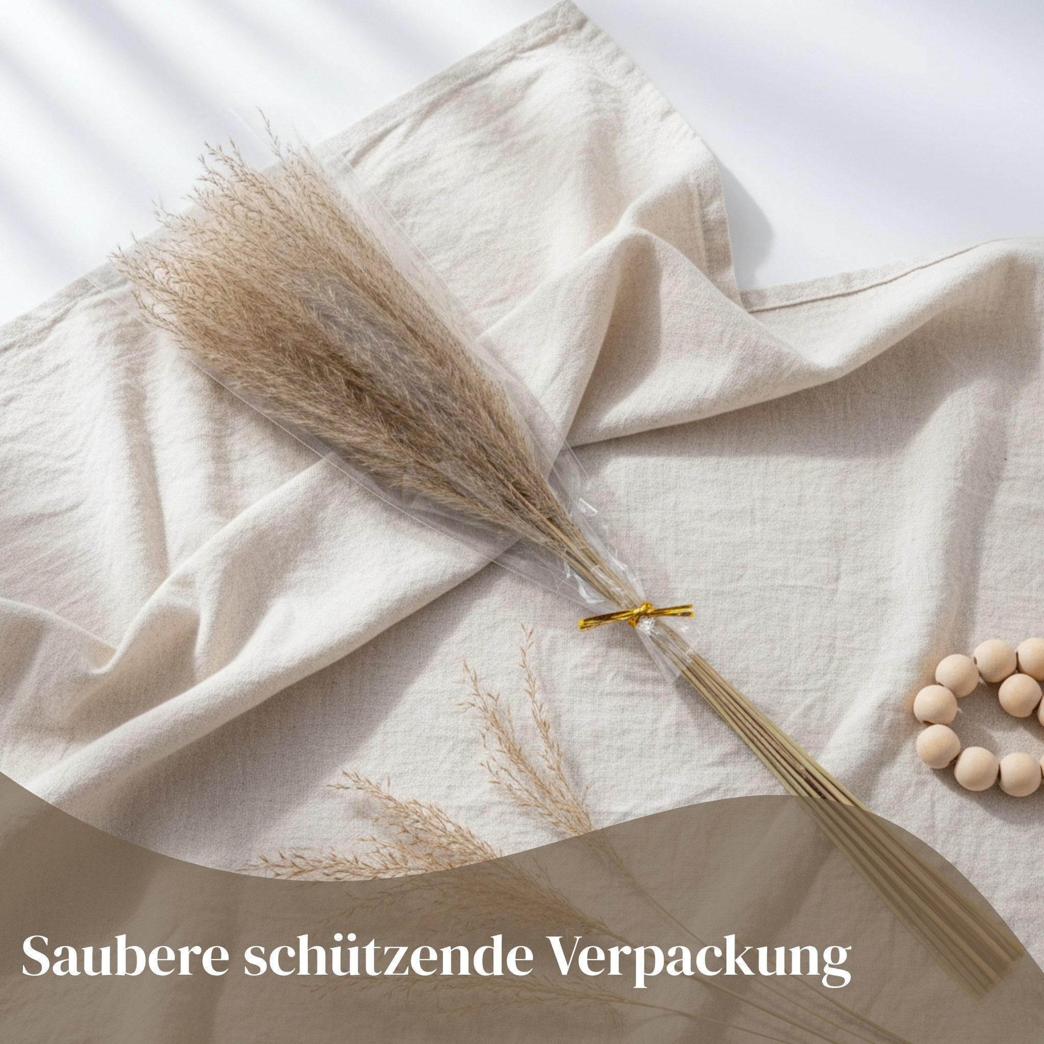 matches21 HOME & HOBBY Bilderrahmen Getrocknetes Pampasgras im 40er Set, Weißer Trockenblumenstrauß, (2 St), 45-50 cm große Natur Trocken-Blumen – Bild 4 von 5