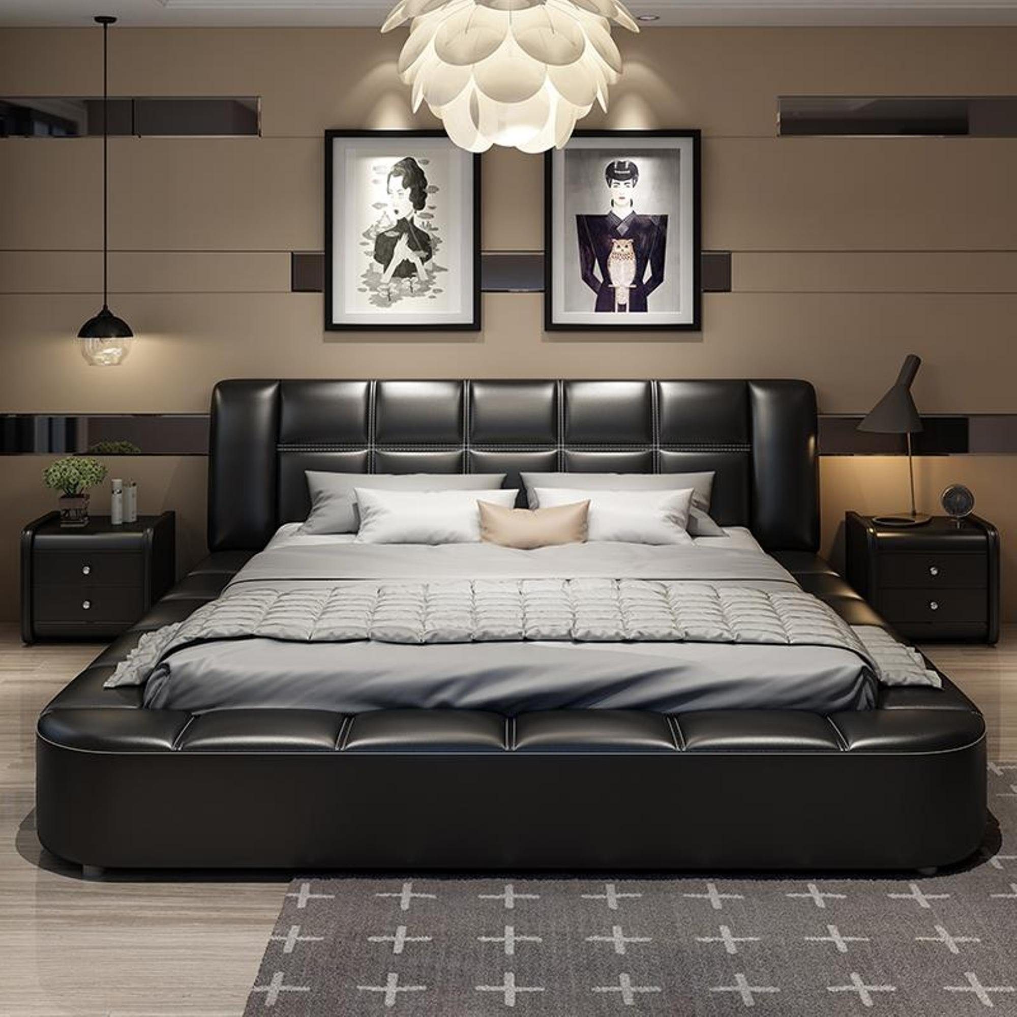 JVmoebel Polsterbett Luxur Polsterbett Designbett Textil Кровати Doppelbett Bett, Made in Europa