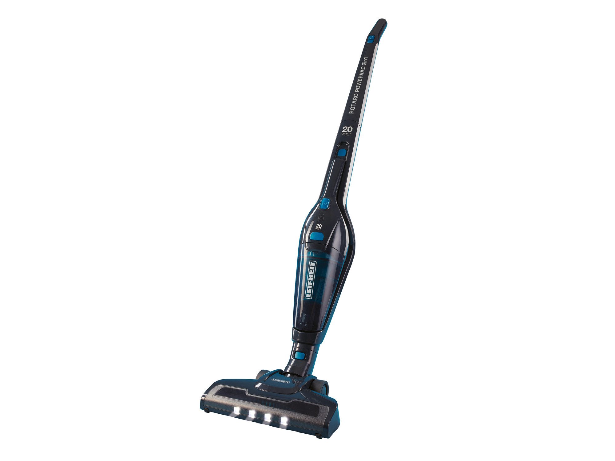 Leifheit Стальной пылесос Rotaro PowerVac 2in1 20 V, Boden- und Handsauger, bis 40 Minuten Laufzeit, kabellos, beutellos