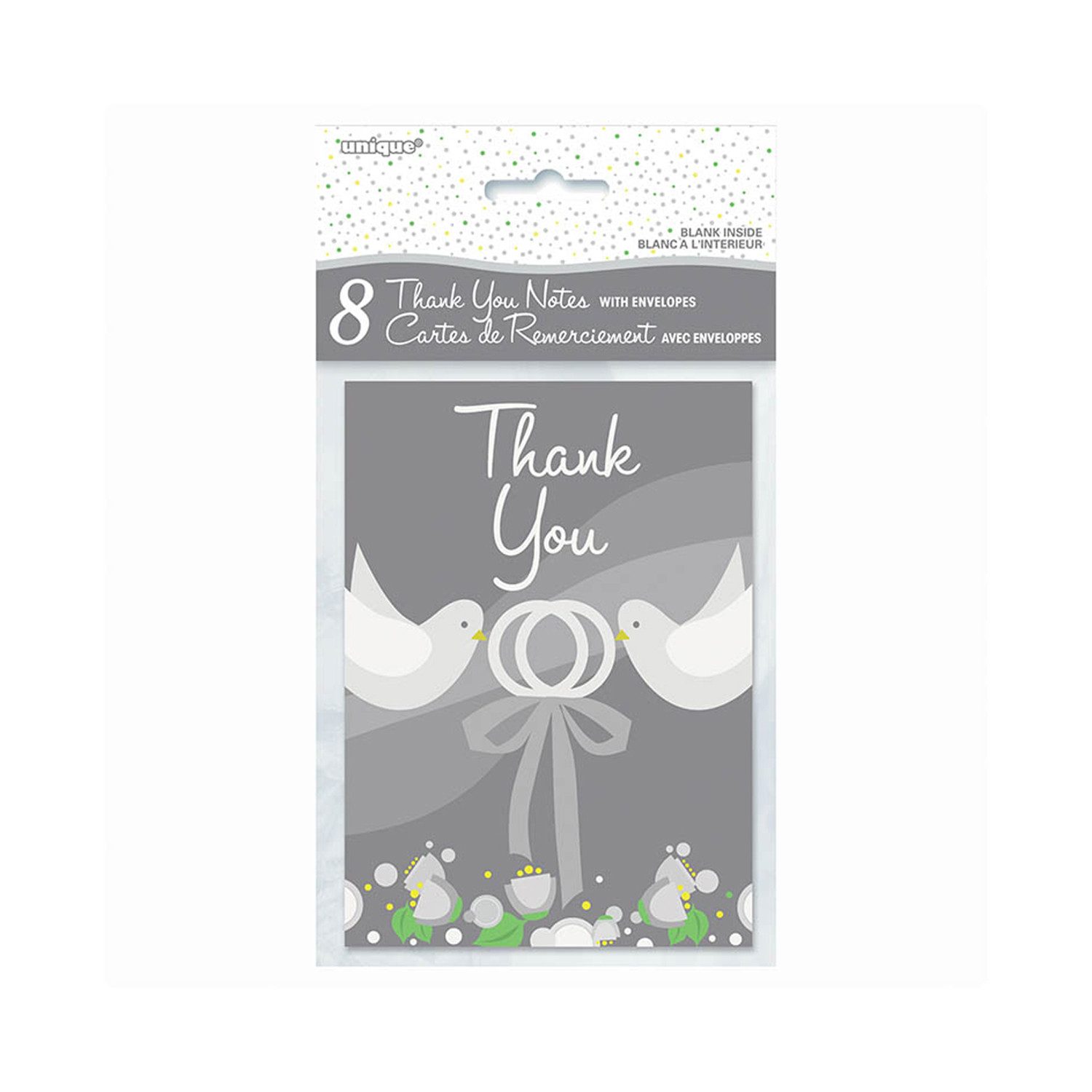 Unique Industries Inc. Hochzeitskarte Karten Thank You 8St Silver Wedding