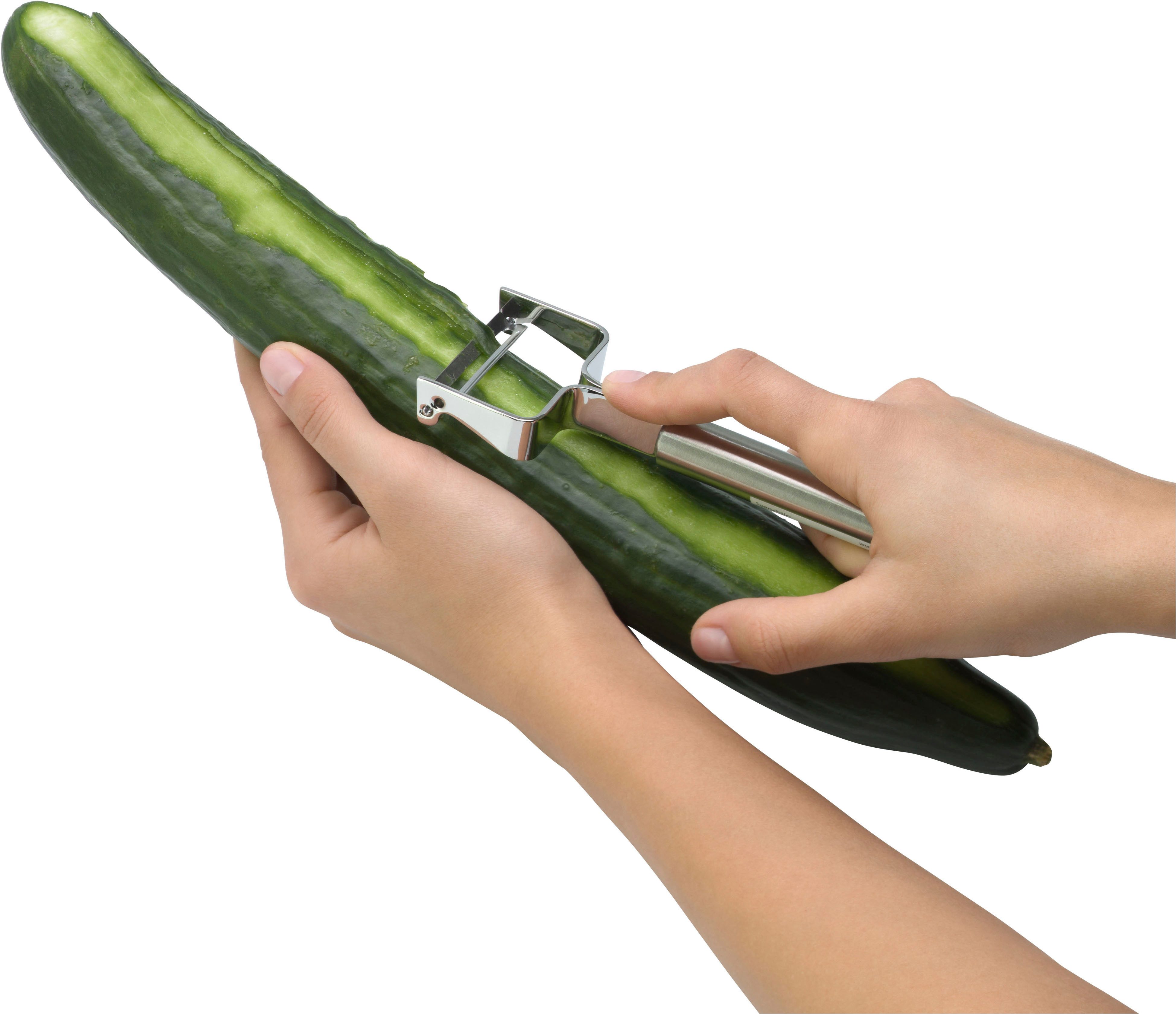 WMF Sparschäler Profi Plus, (1-tlg), 17 cm, dünnes schälen von Gemüse, Cromargan: Edelstahl Rostfrei 18/10