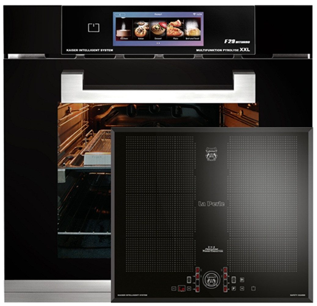 Kaiser Küchengeräte Backofen-Set Herd Set Autark Elektro Backofen, TFT Display, Air fryer,Bratautomatik,86L mit Induktions-Kochfeld 60 cm FREE ZONE mit 2 FLEX Induktions-Zonen EH 6344 N+KCT 61 FI..., mit 1-fach-Teleskopauszug