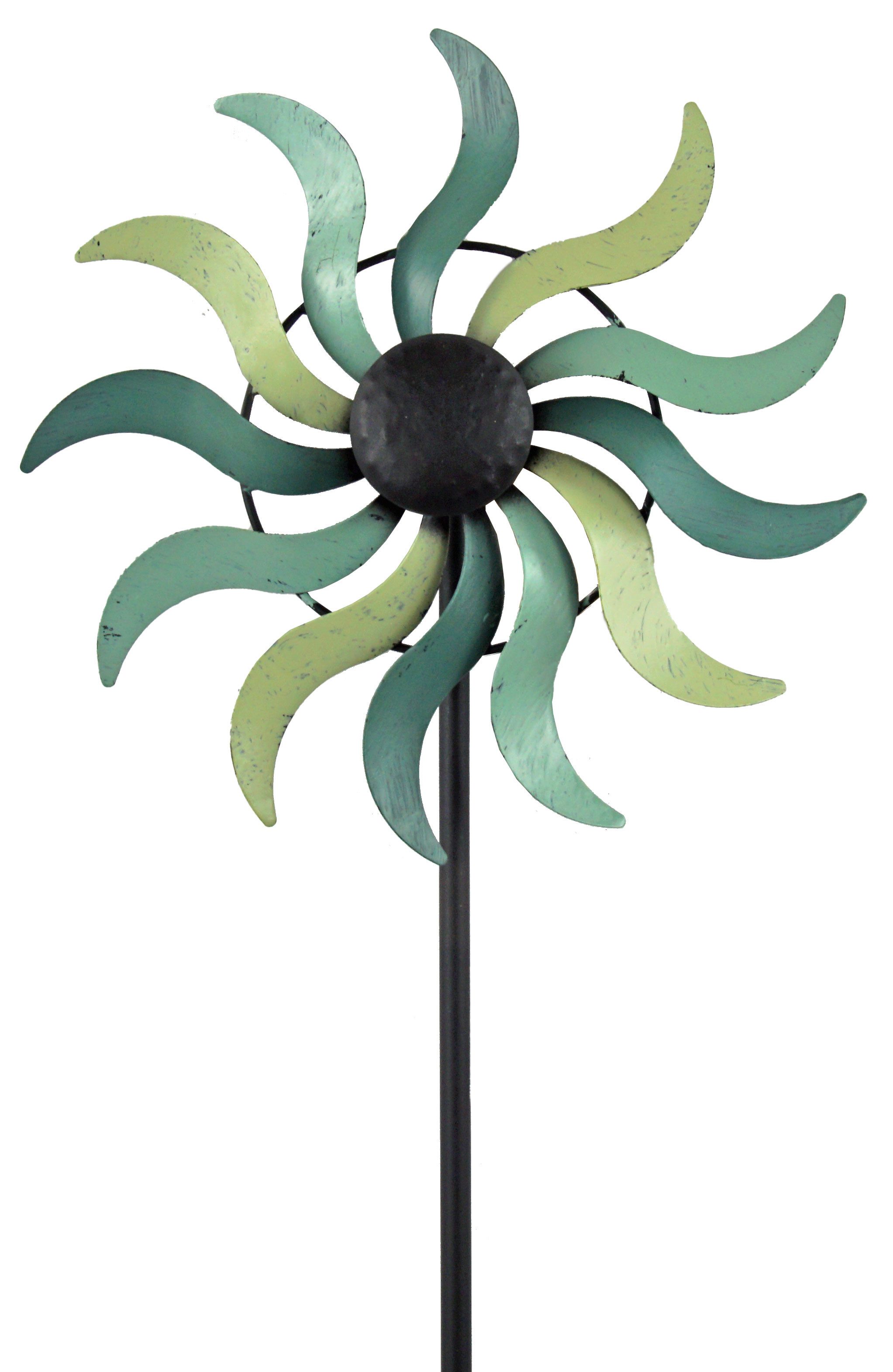 Posiwio Windrad Windrad Blume aus Metall –pastell grün (1 St)