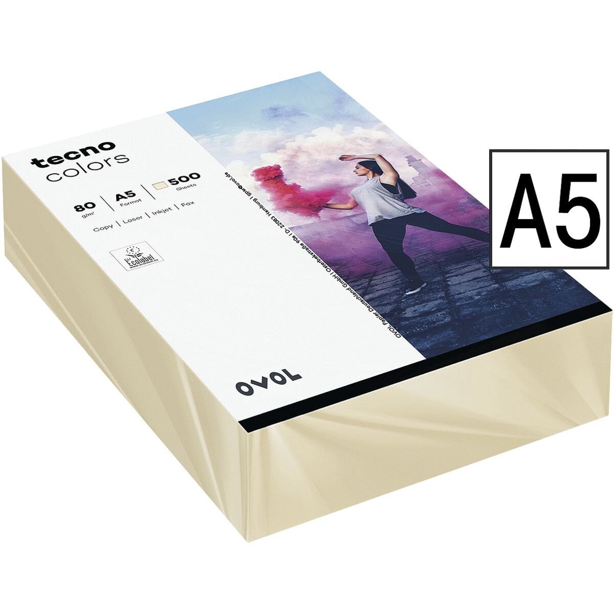 Inapa tecno Druckerpapier Rainbow, Pastellfarben, Format DIN A5, 80 g/m²