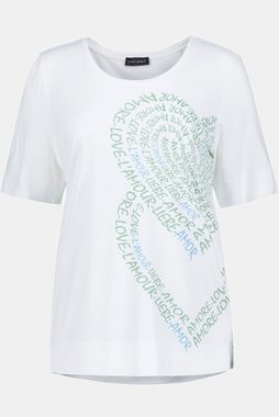 Gina Laura Rundhalsshirt T-Shirt Herz Rundhals langer Halbarm