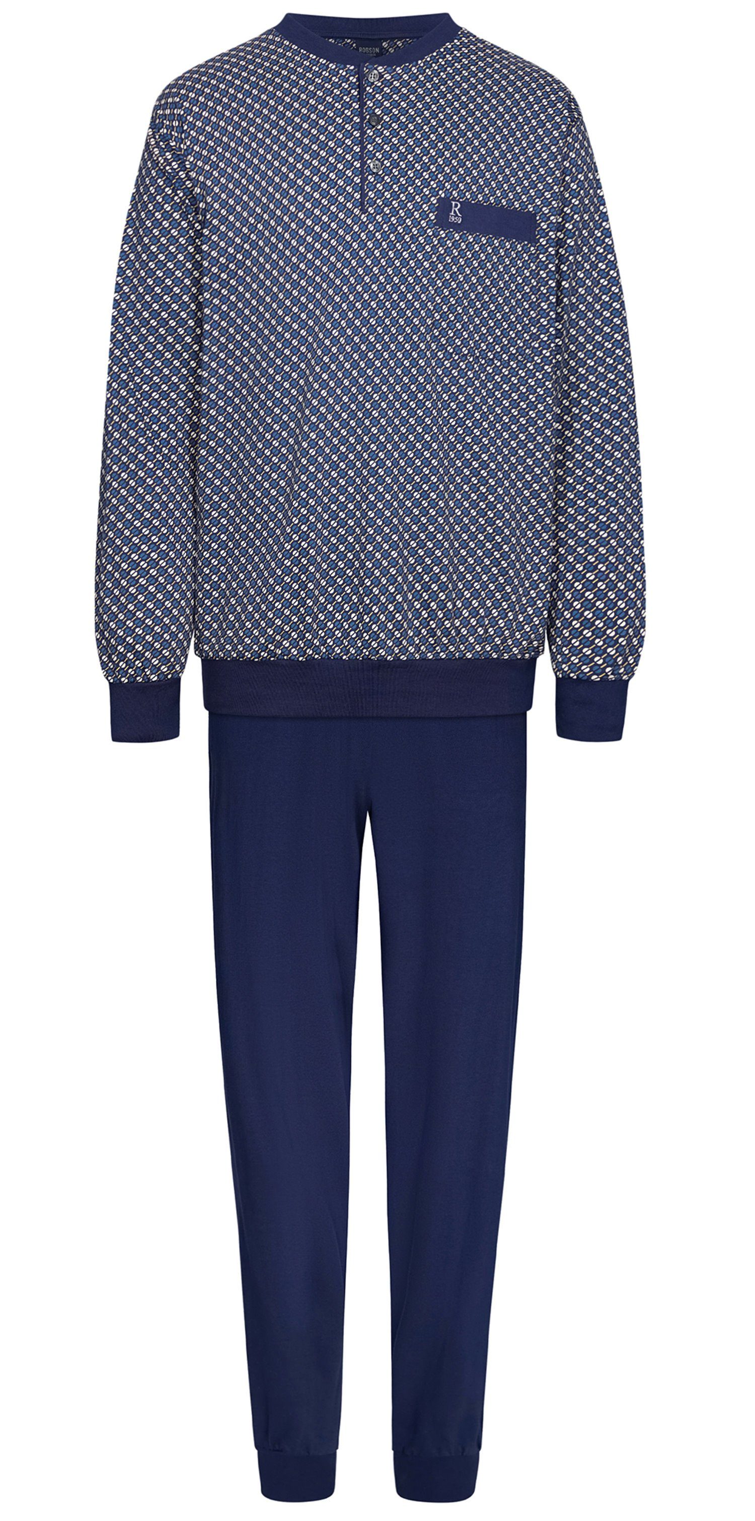 Robson Schlafanzug Herren Pyjama mit Bündchen (2 tlg) Baumwolle günstig online kaufen